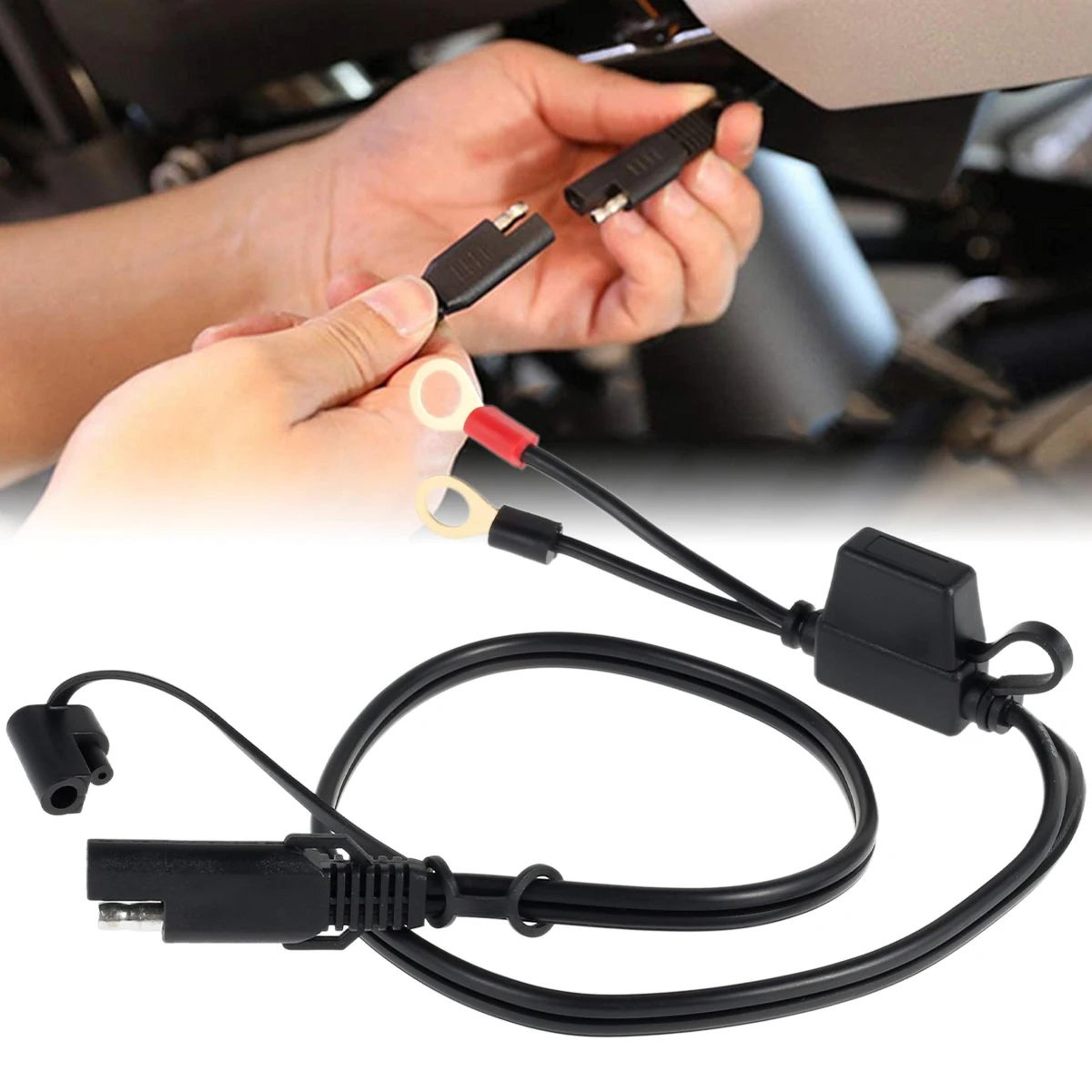 SAE Battery Charger Cable Quick Connect Extension With Fuse For Motorcycle And Car Use 2