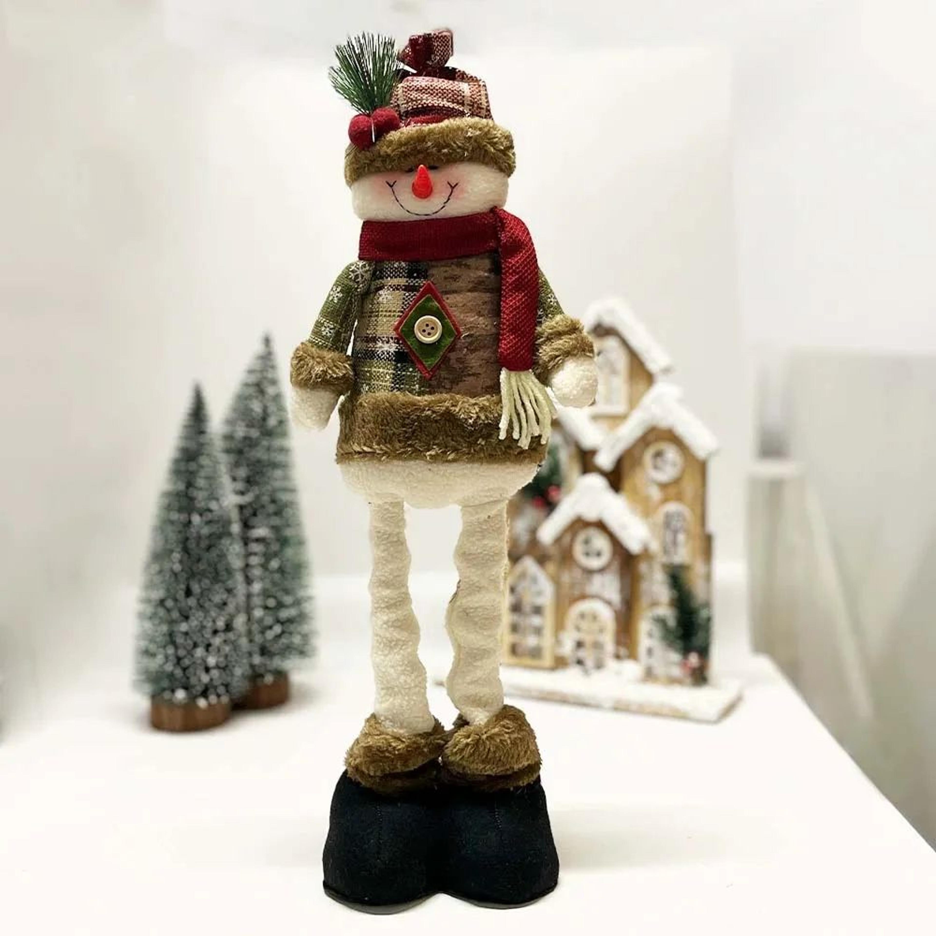 Adjustable Christmas Plush Doll Decoration Santa Snowman Elk Holiday Ornament 7