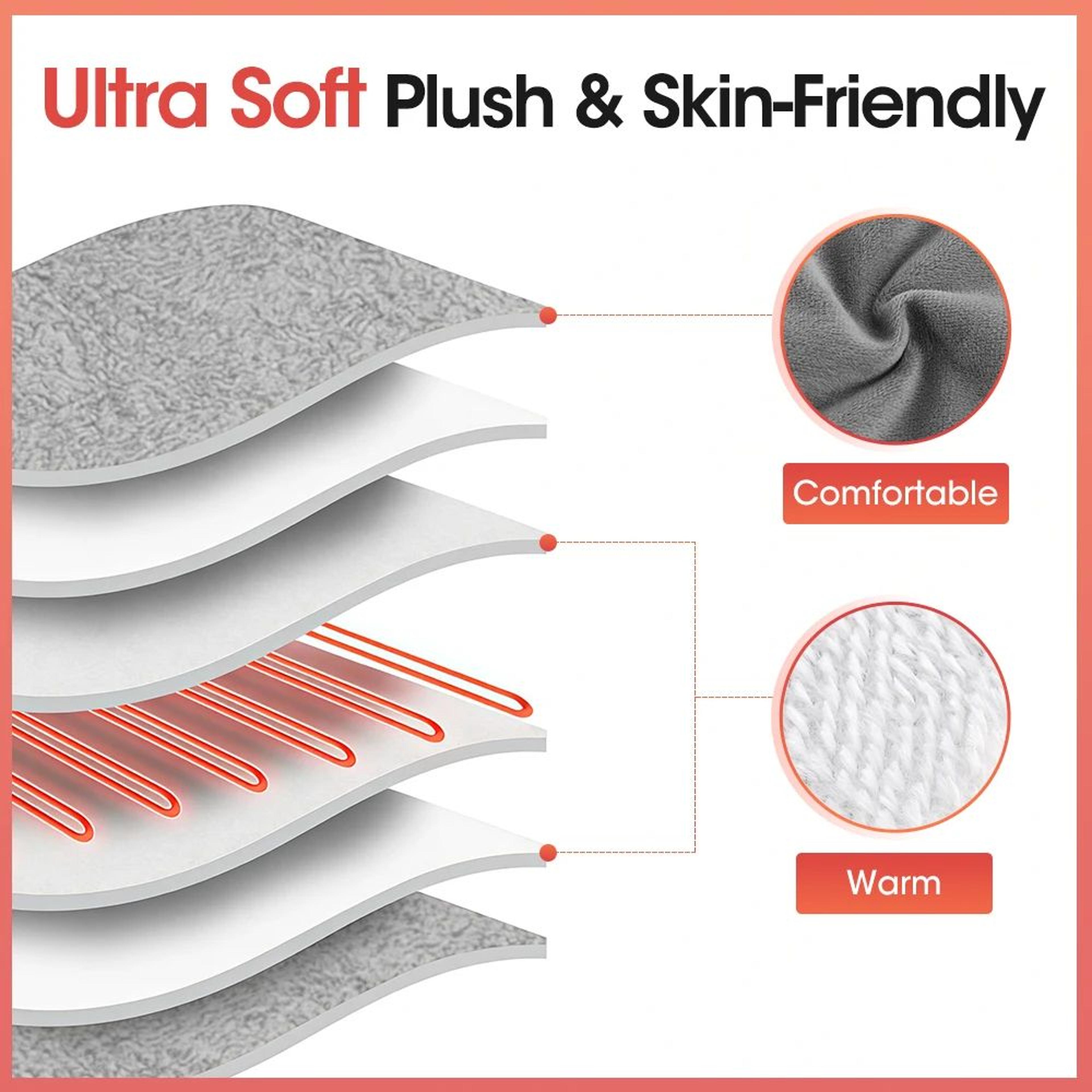 Electric Foot Heating Pad Cozy Plush Foot Warmer USB Heated Foot Mat 4