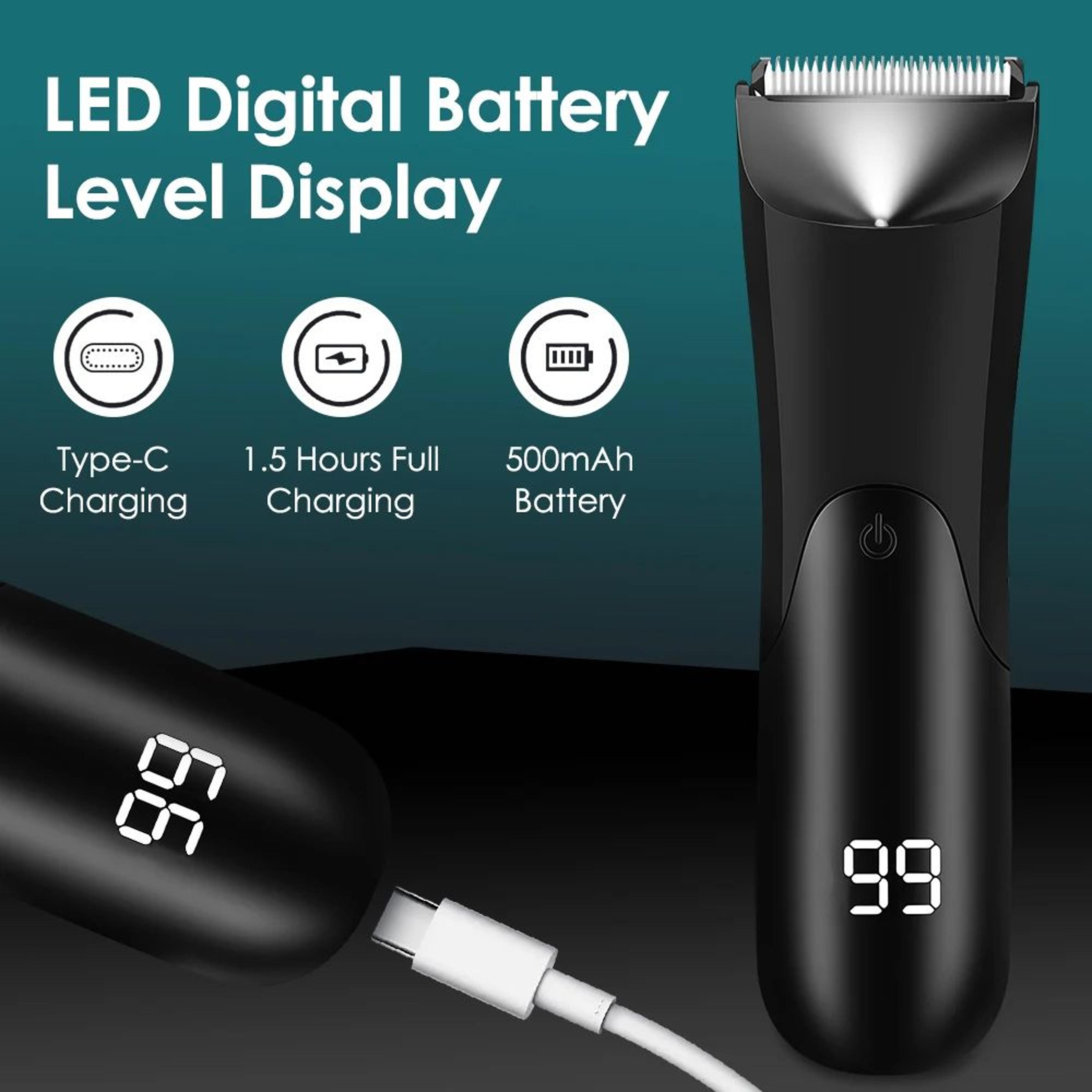Mens Body Hair Trimmer Rechargeable Grooming Clipper For Smooth Safe Shaving 3
