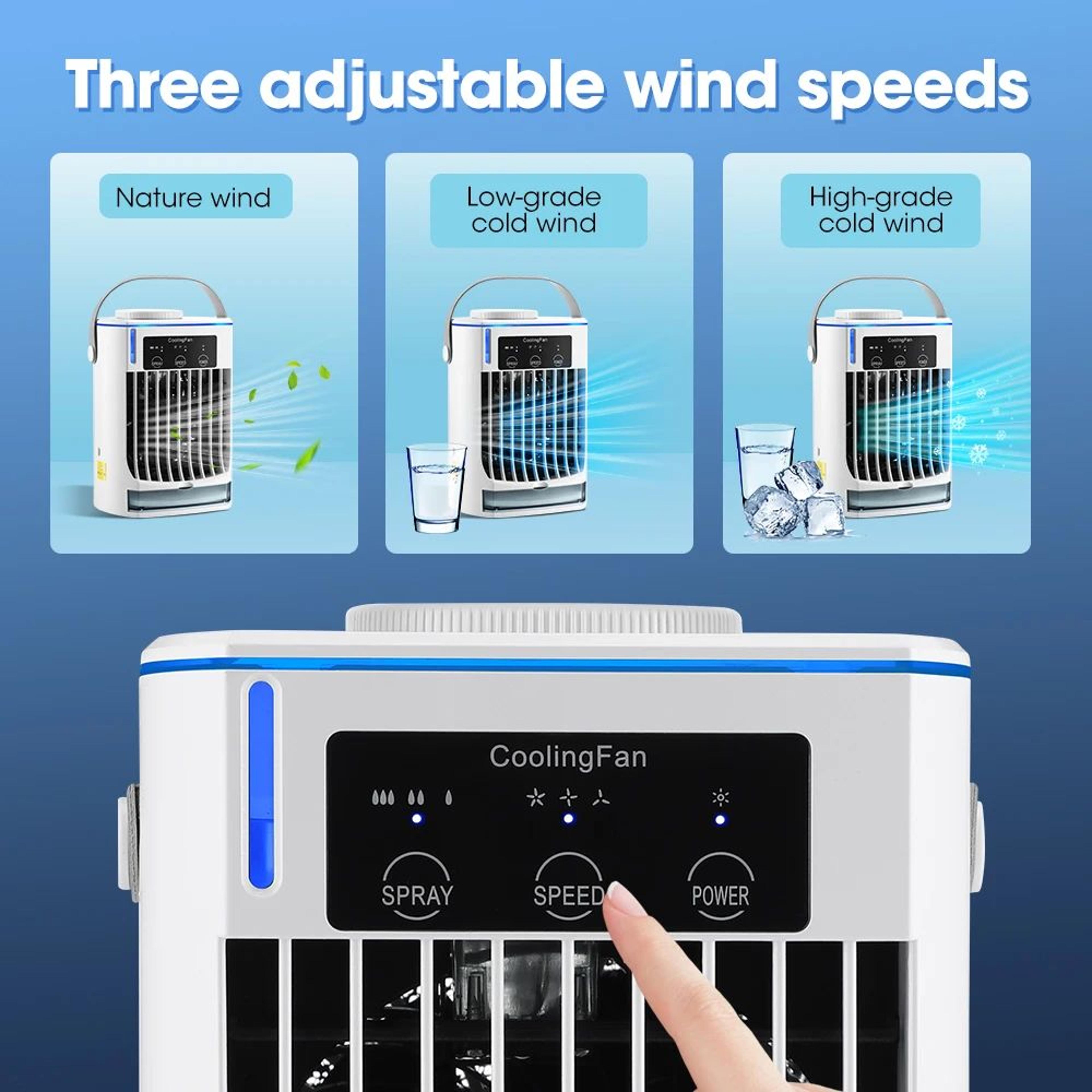 Portable Mini Air Conditioner USB Air Cooler Fan With Humidifier And Ice Cooling 3