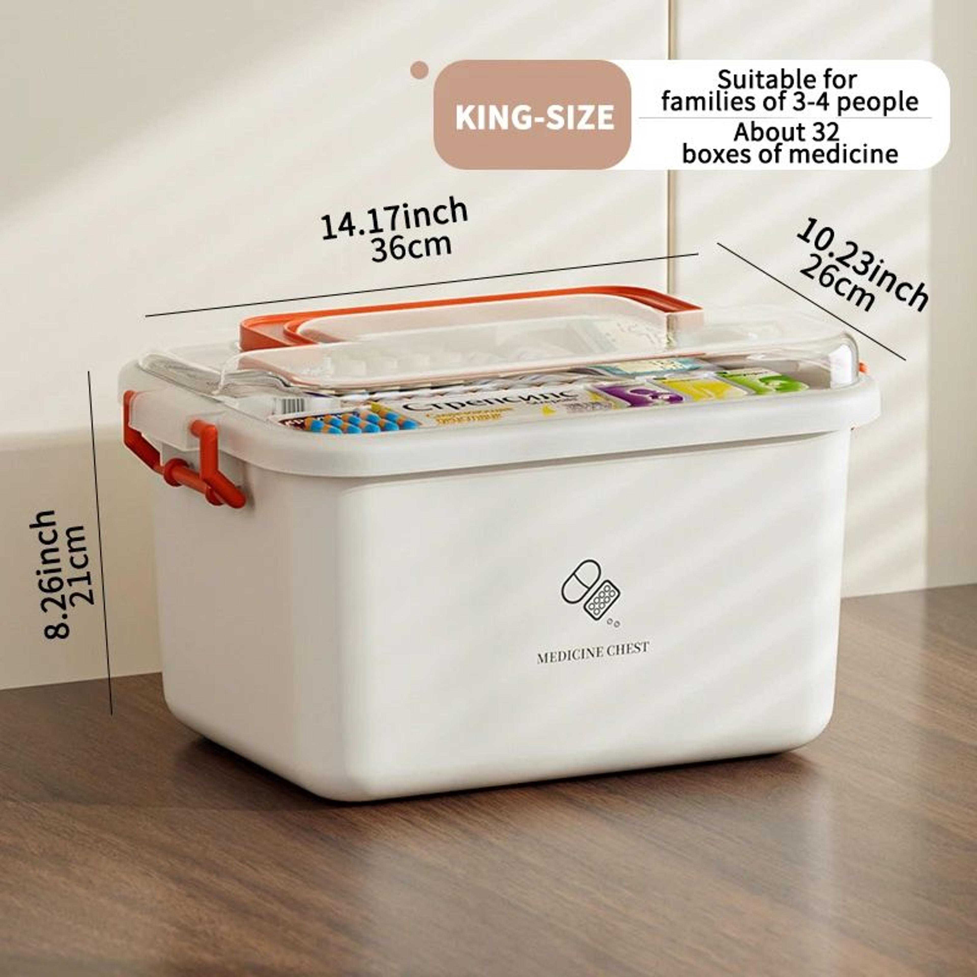 Large Capacity Medicine Storage Box Portable First Aid Organizer Case 8