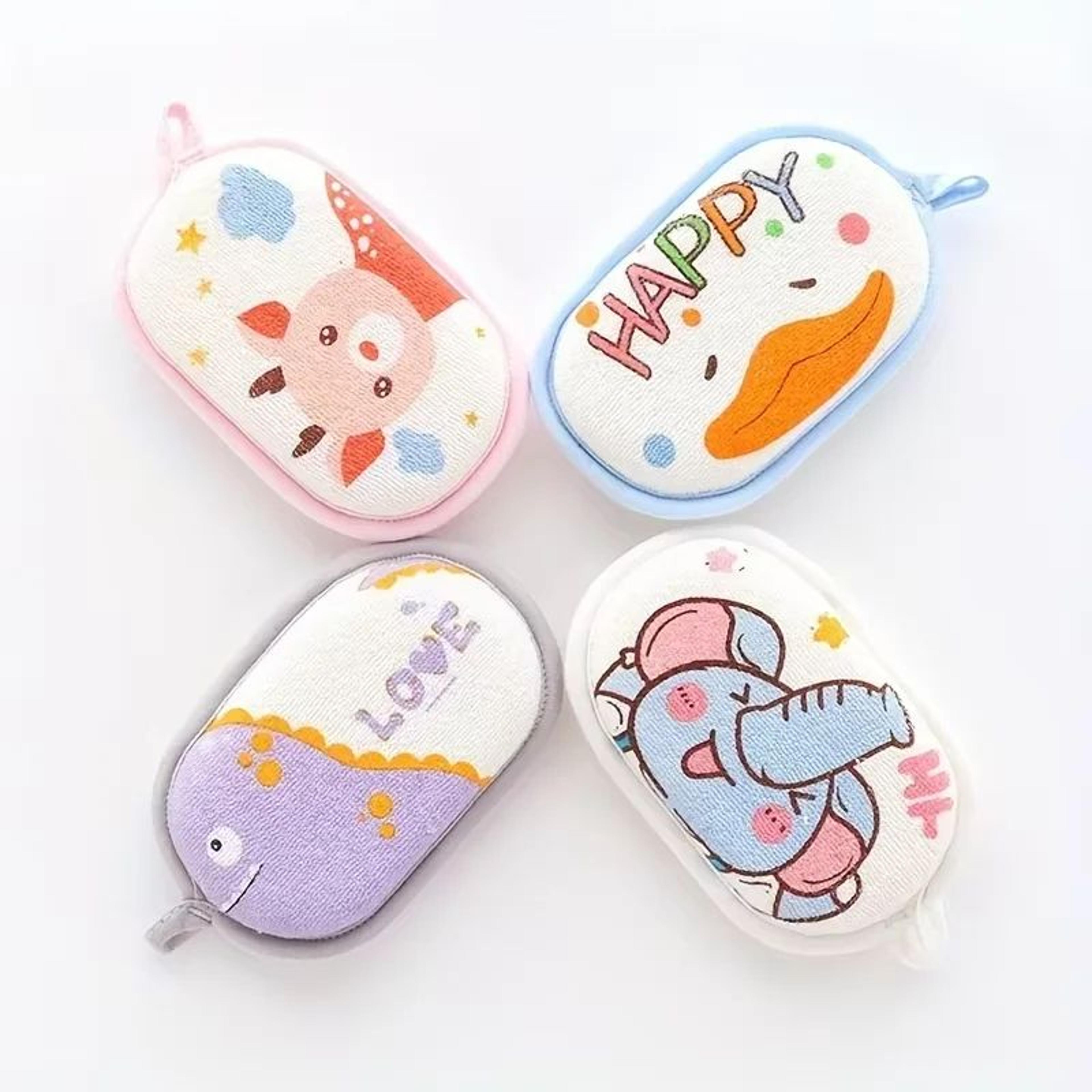 Cartoon Baby Bath Sponge Brush Soft Kids Bath Scrubber Gentle Cleaning 6