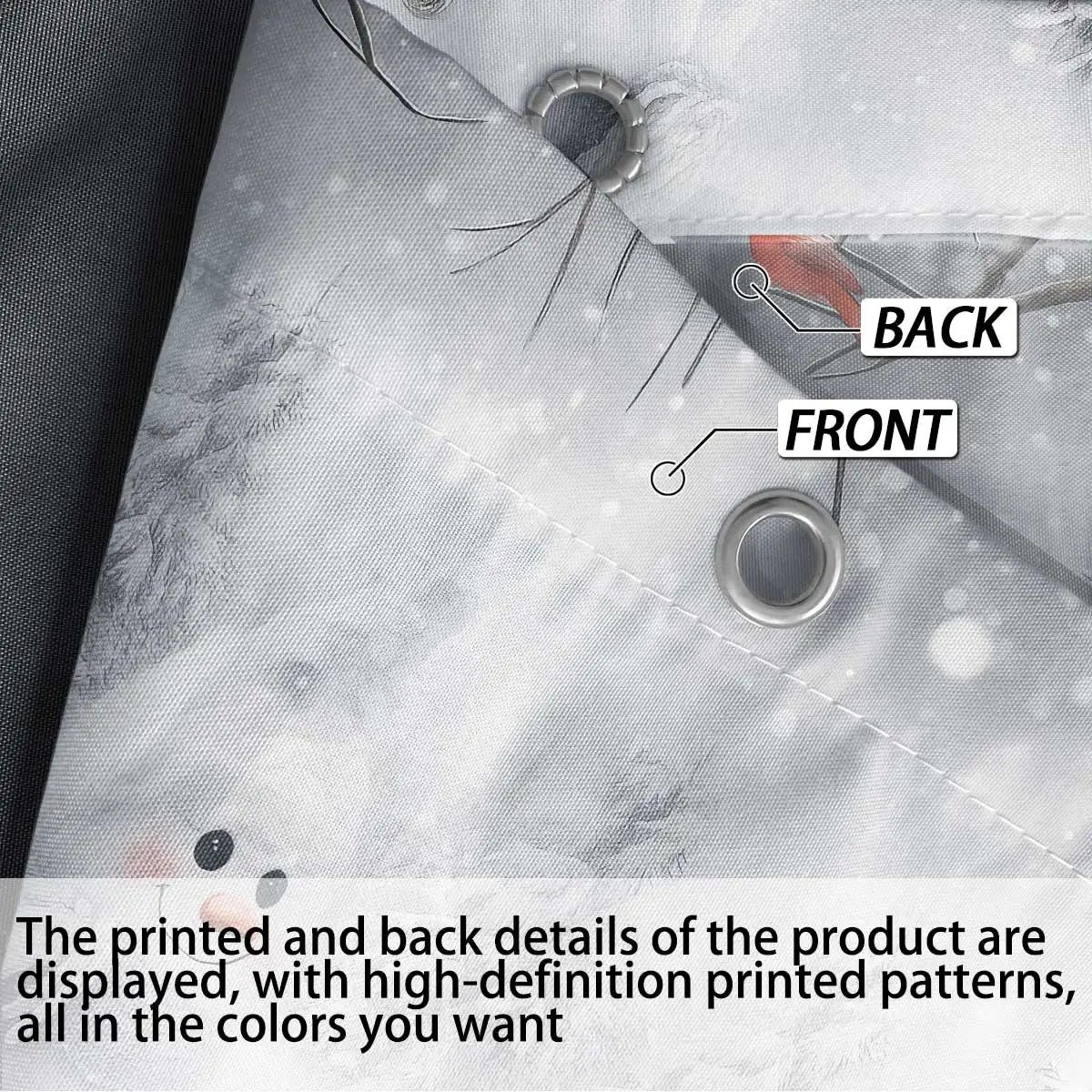 Christmas Snowman Shower Curtain Waterproof Holiday Bathroom Curtain Decor 5