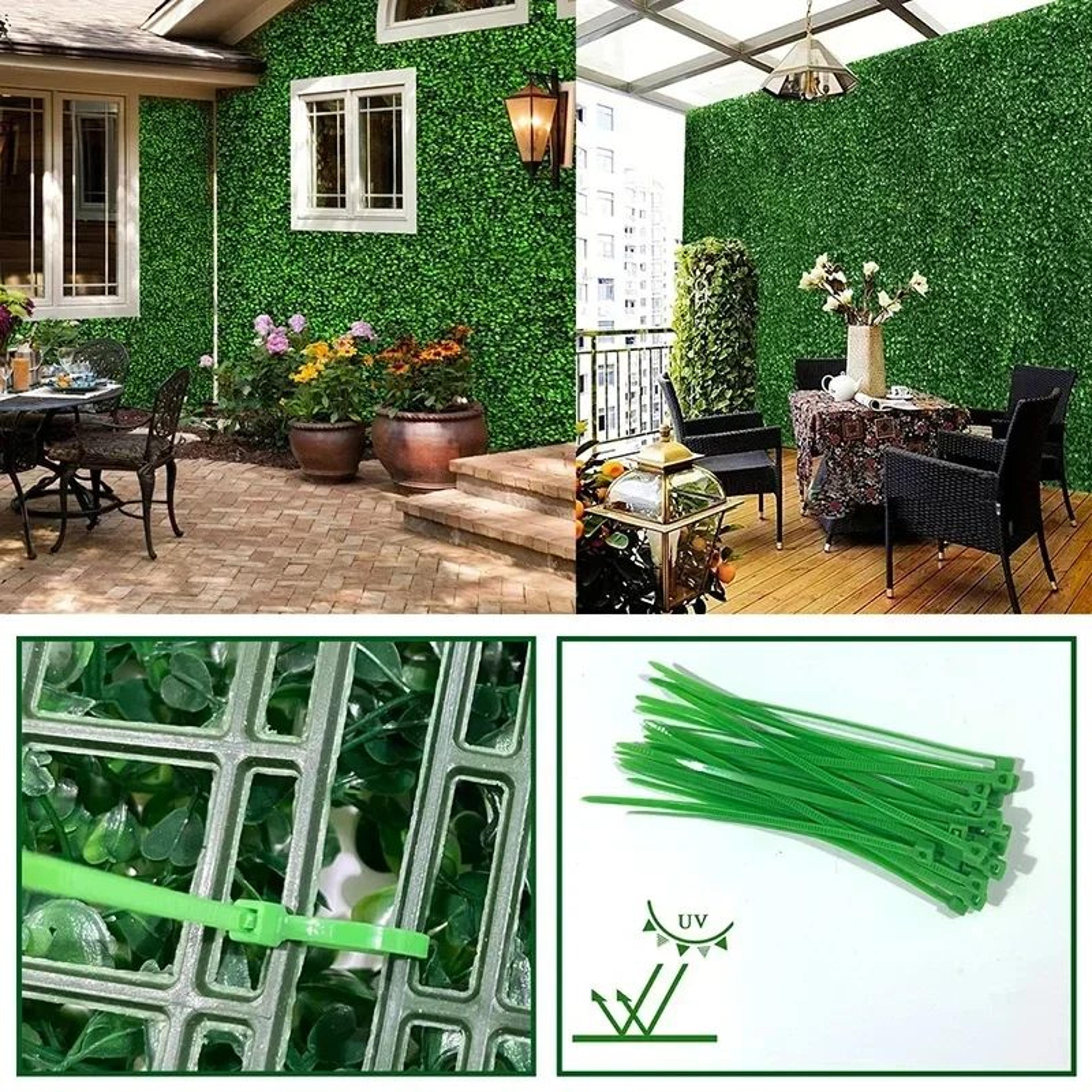 Artificial Boxwood Hedge Wall Panels UV Protected Greenery Privacy Decor Set 3