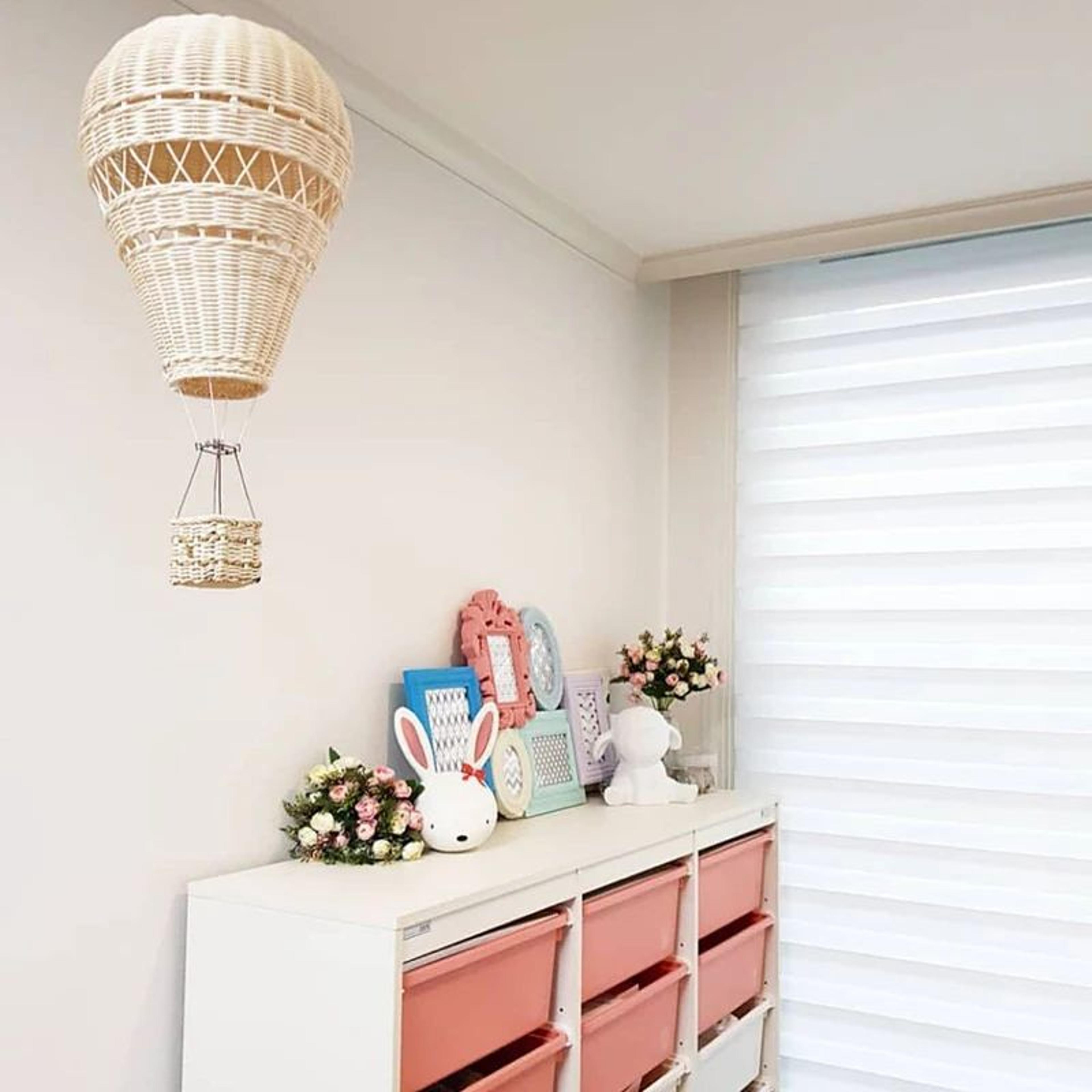 Rattan Hot Air Balloon Wall Hanging Nursery Decor 1