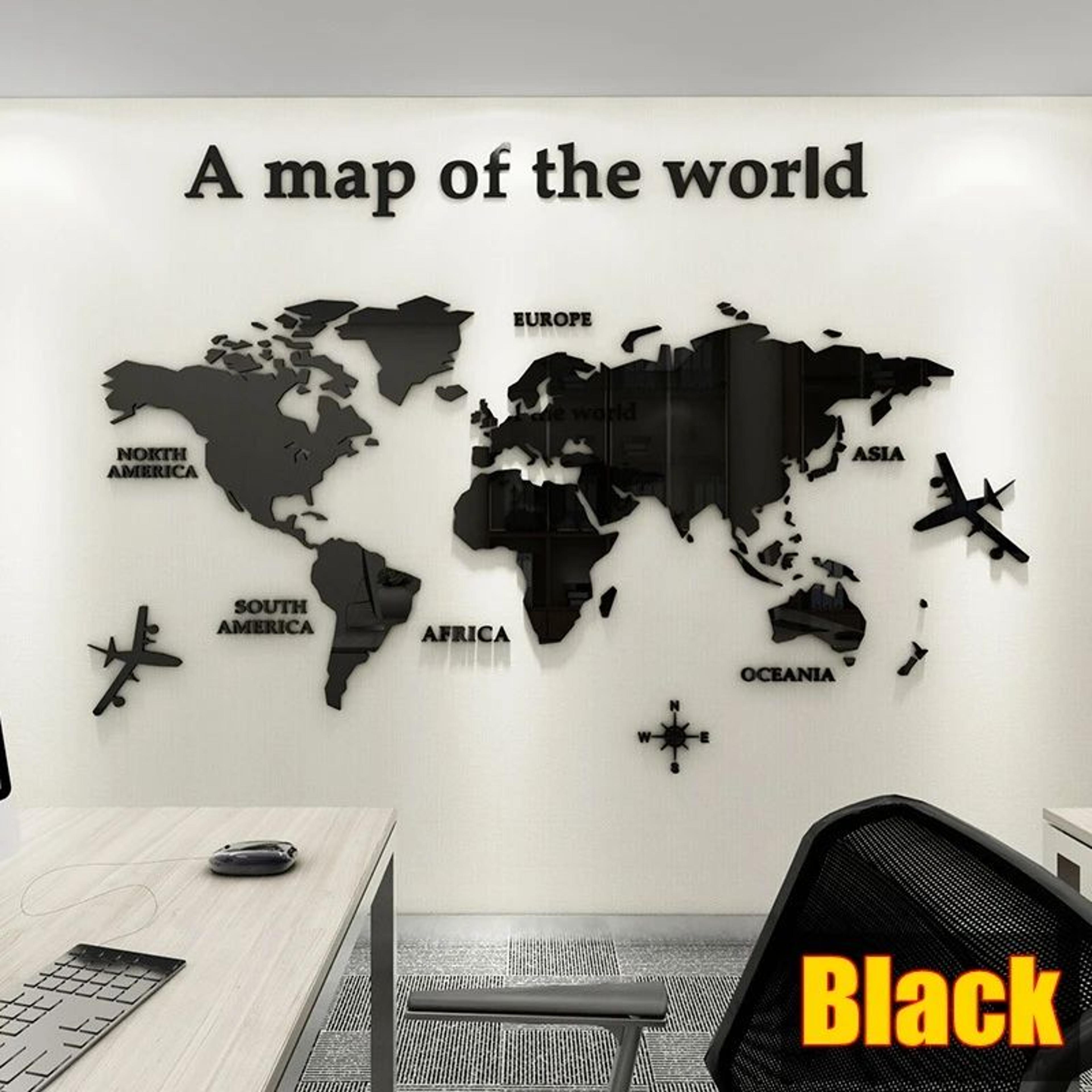 3D Acrylic World Map Wall Sticker Modern Wall Decor 7