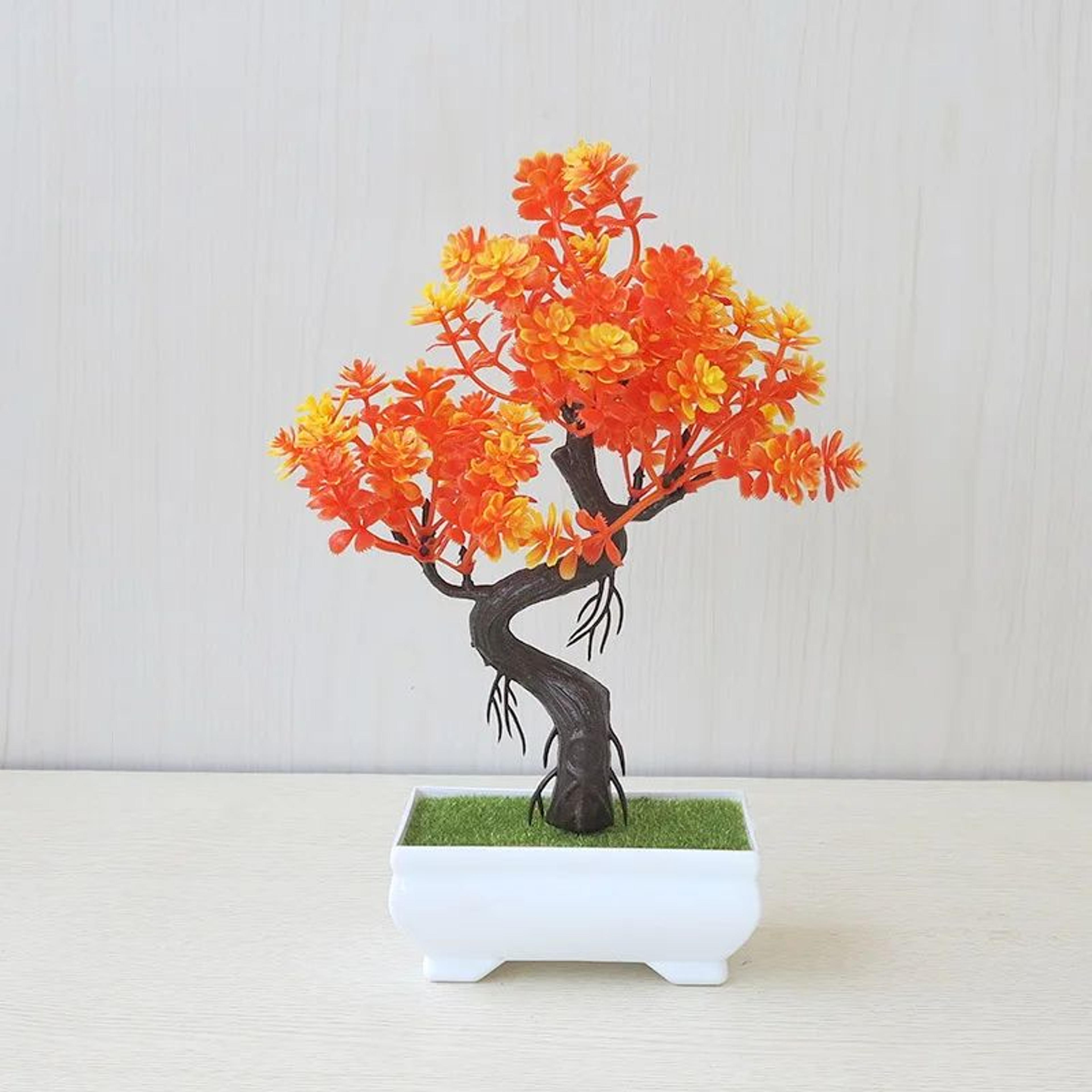 Mini Artificial Bonsai Tree Potted Plant For Desk And Home Decor 7
