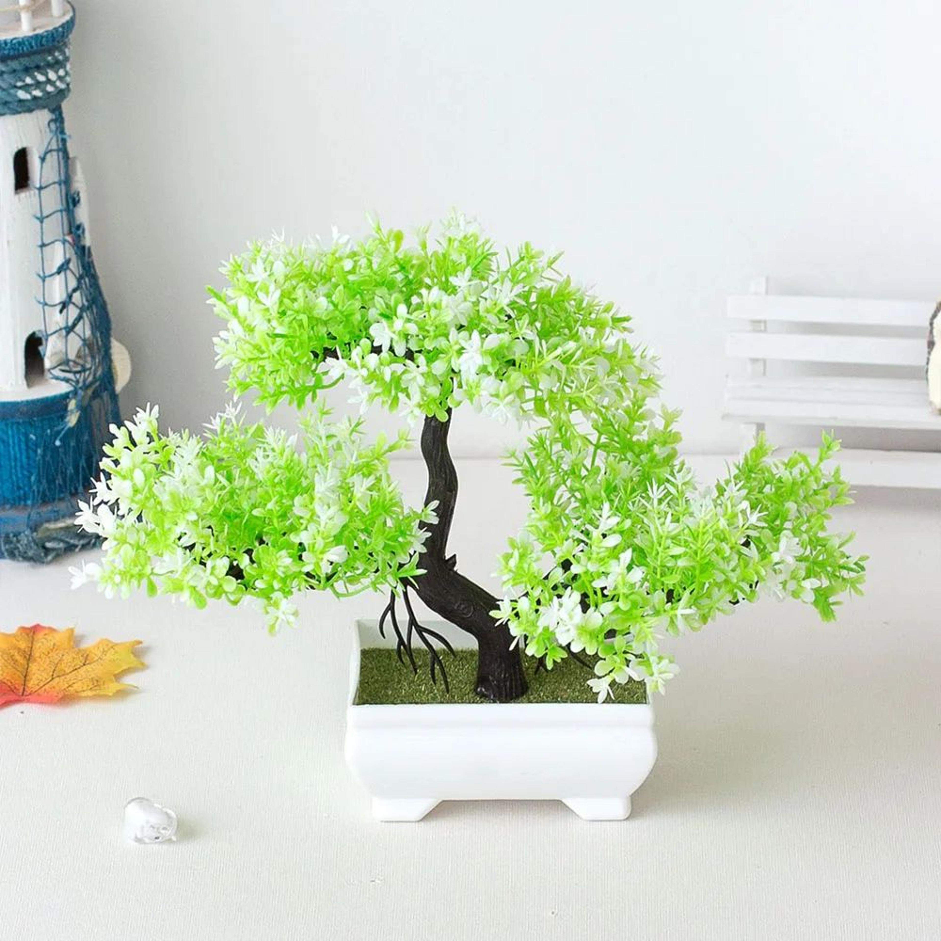 Mini Artificial Bonsai Tree Potted Plant For Desk And Home Decor 11