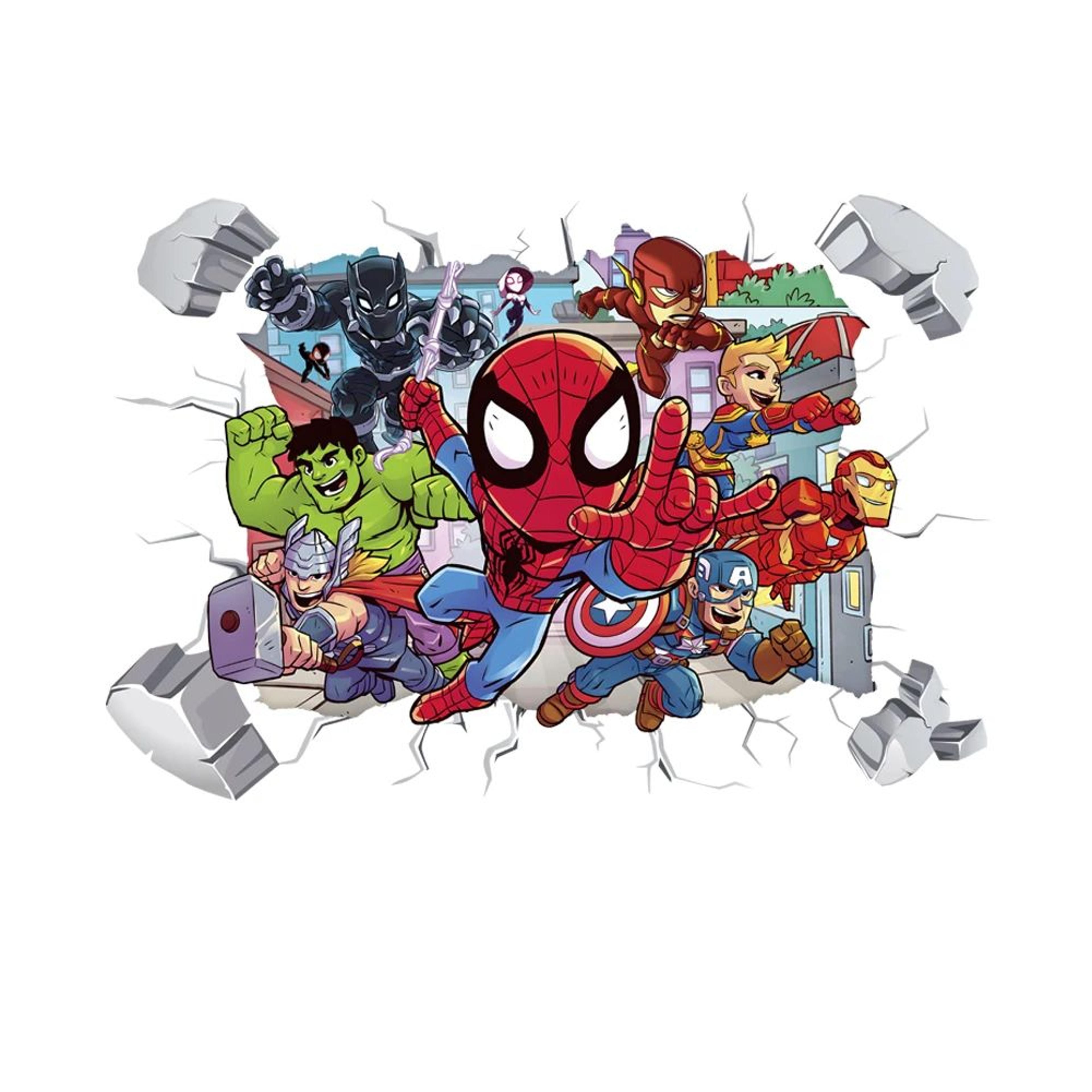 Superhero Wall Stickers For Kids Room Cartoon Wall Decal Decor 9