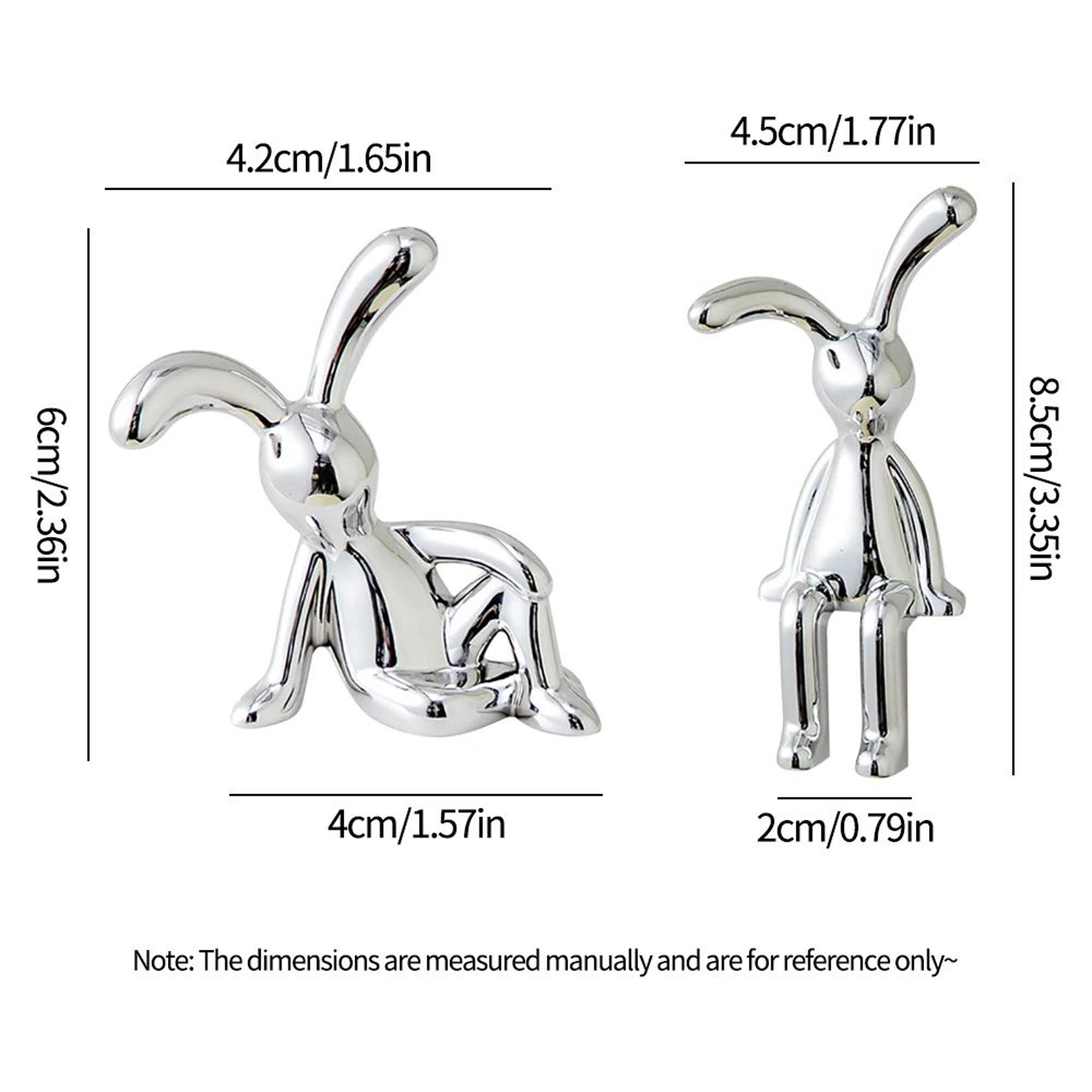 Cute Long Eared Rabbit Figurine Set Cartoon Bunny Home Decor 4