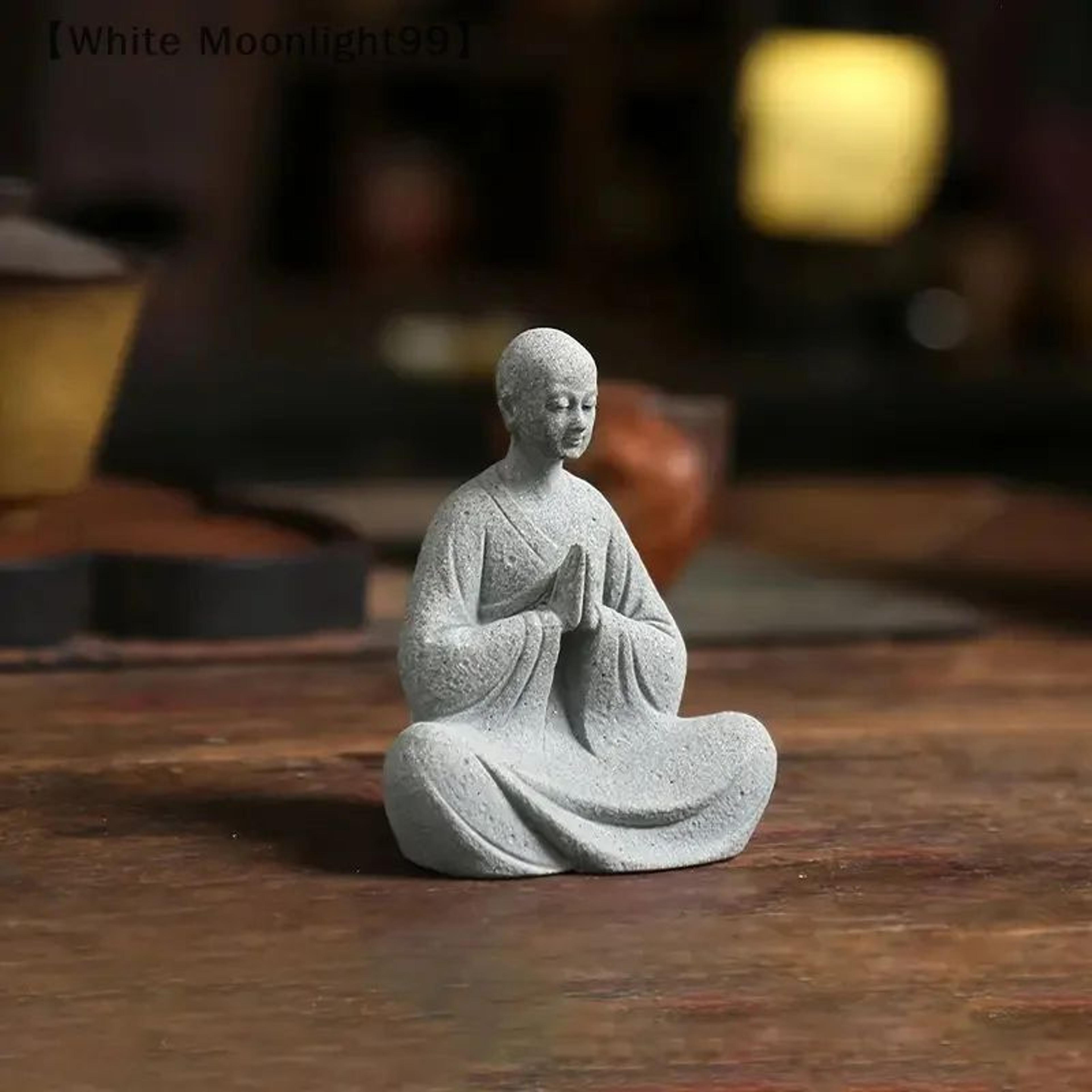 Zen Monk Miniature Statue Meditation Garden Aquarium Decor 4