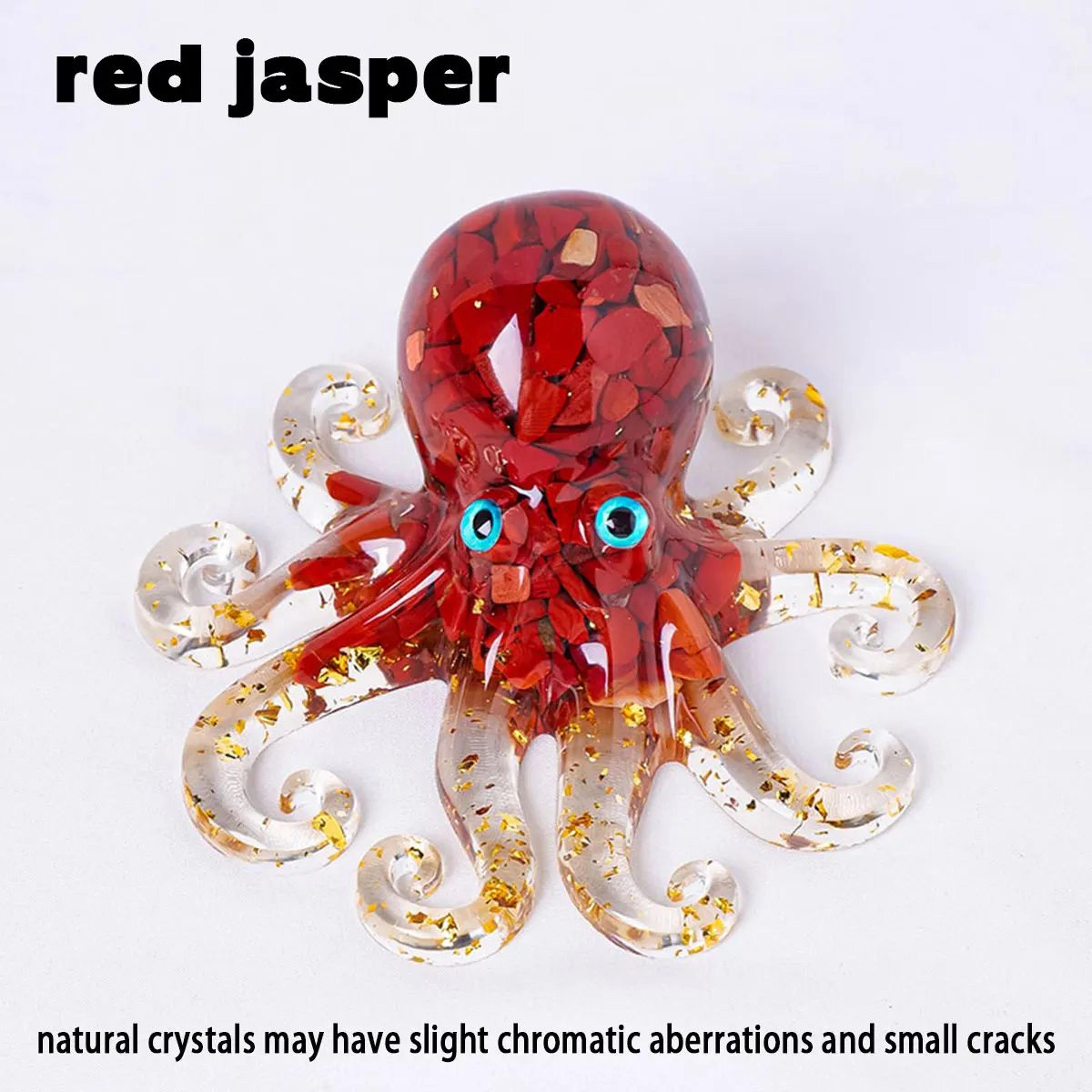 Natural Crystal Octopus Statue Decorative Resin Sculpture Reiki Stone Desk Ornament 8