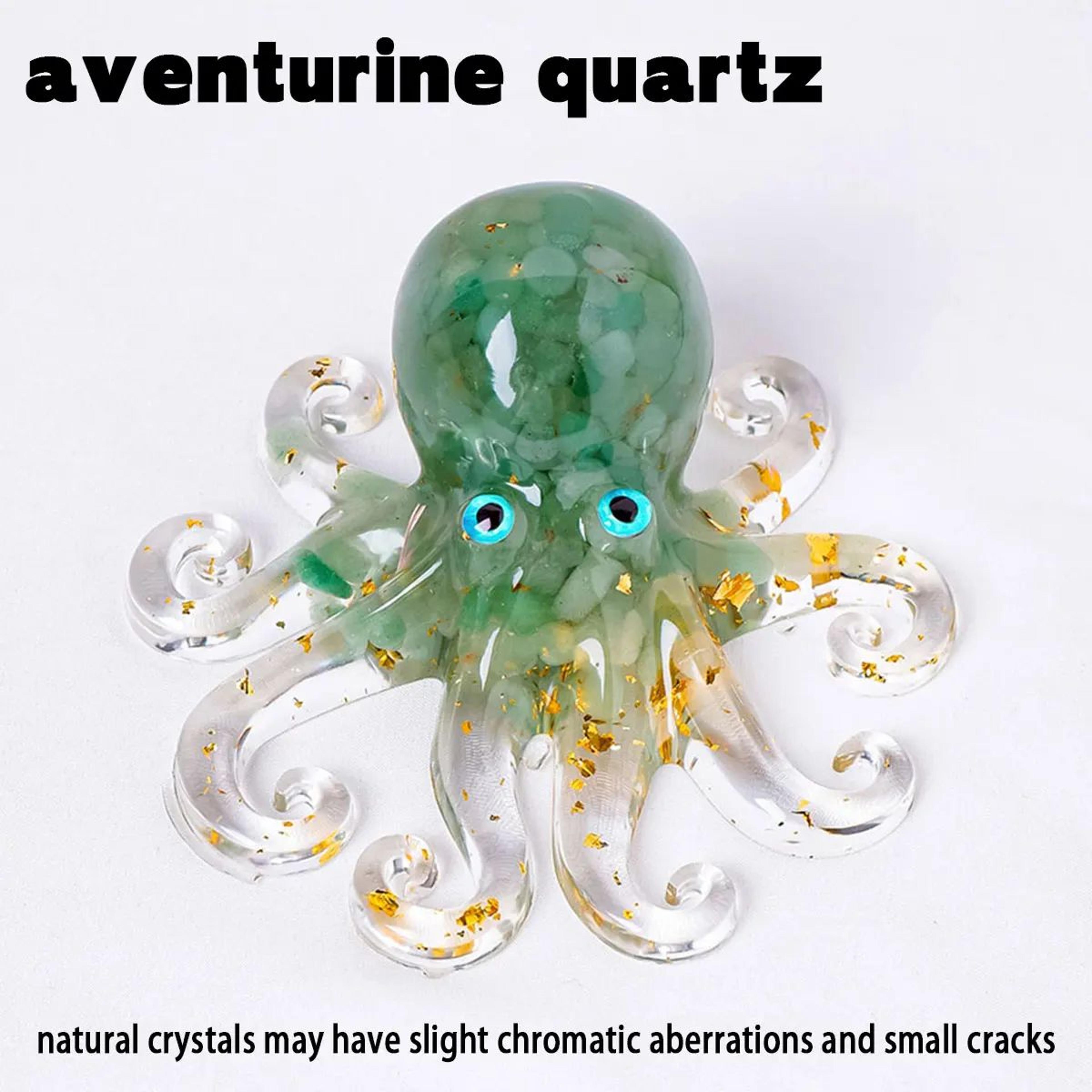 Natural Crystal Octopus Statue Decorative Resin Sculpture Reiki Stone Desk Ornament 10