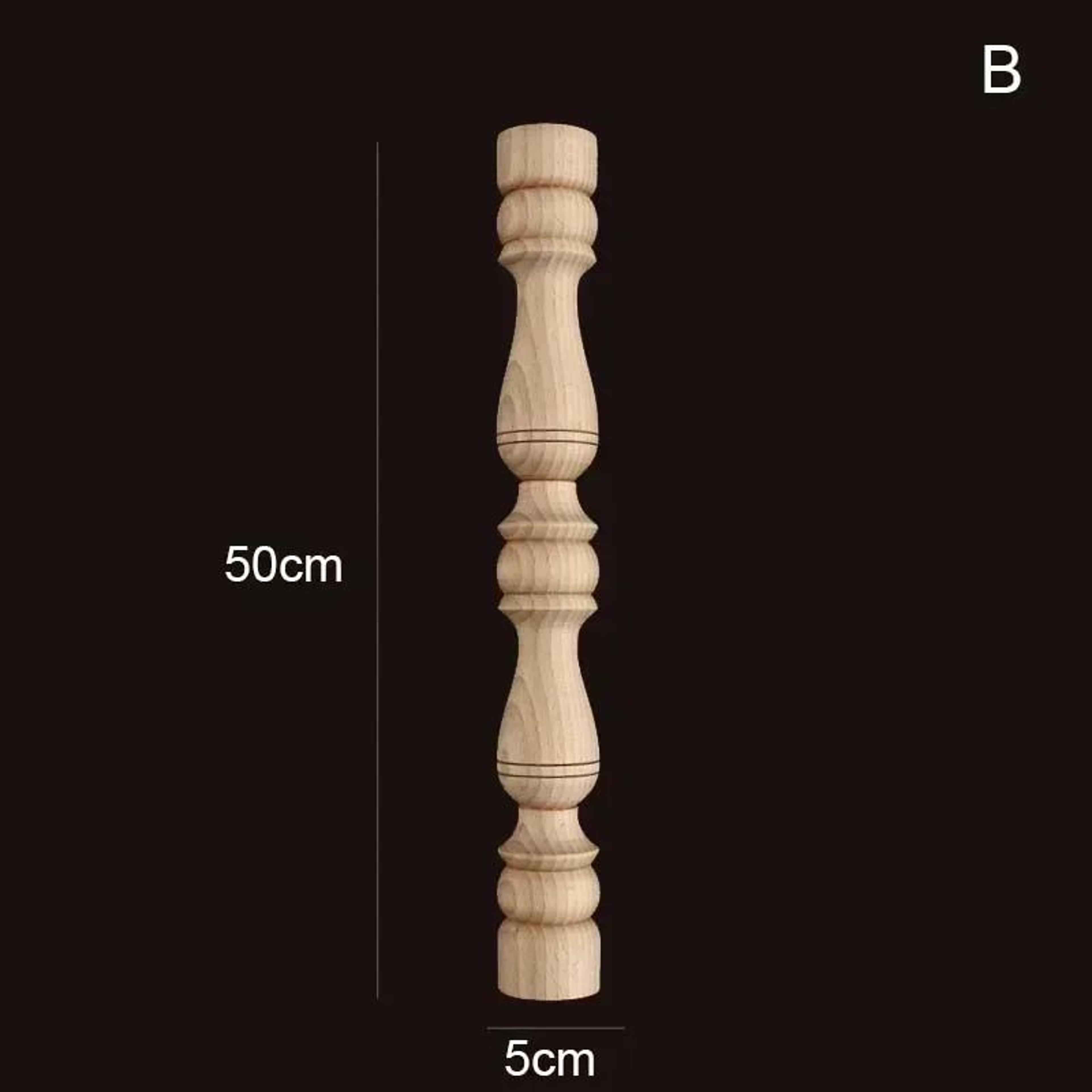 Vintage Carved Wood Applique Decorative Column Spindle Ornament For Furniture And Home Decor 15