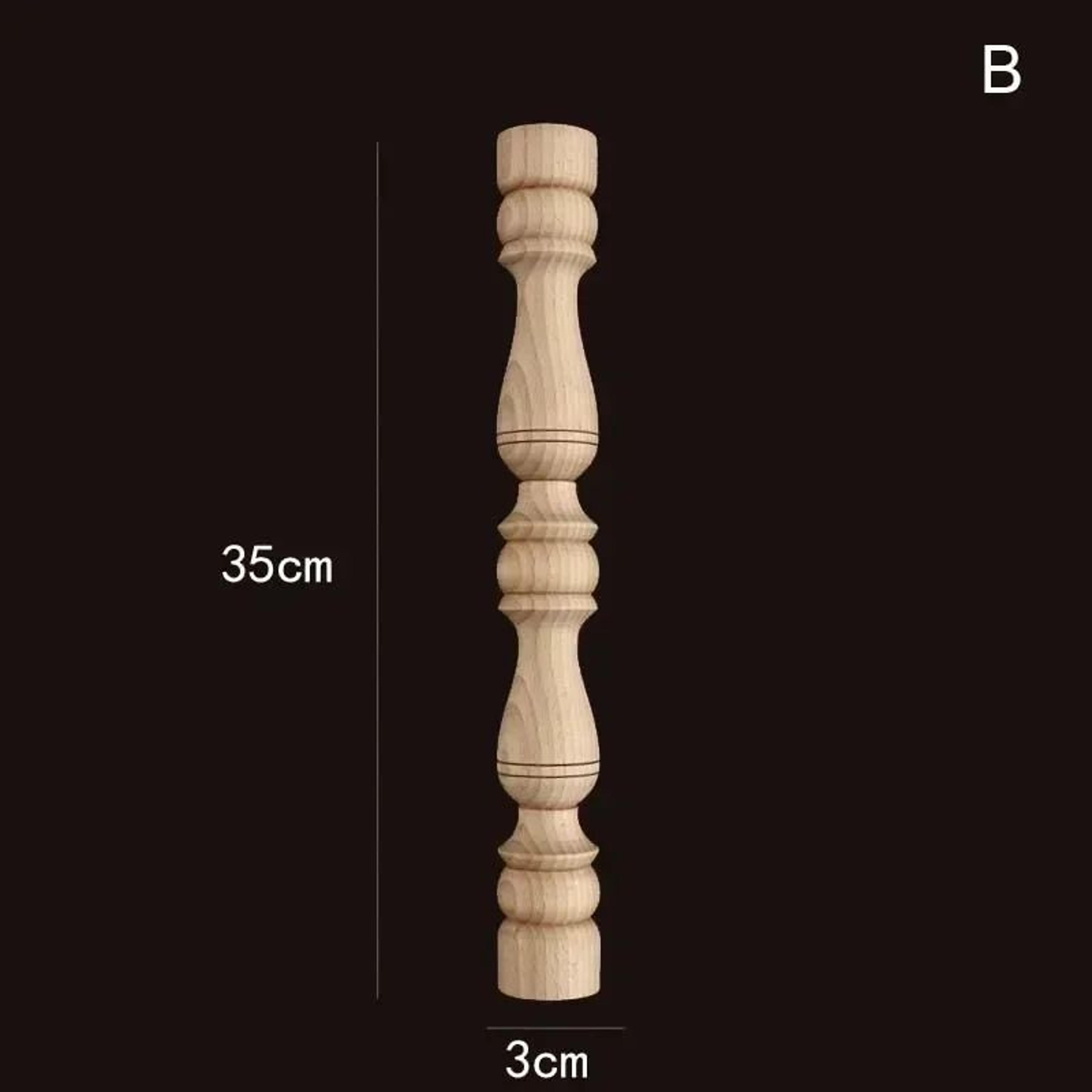 Vintage Carved Wood Applique Decorative Column Spindle Ornament For Furniture And Home Decor 10