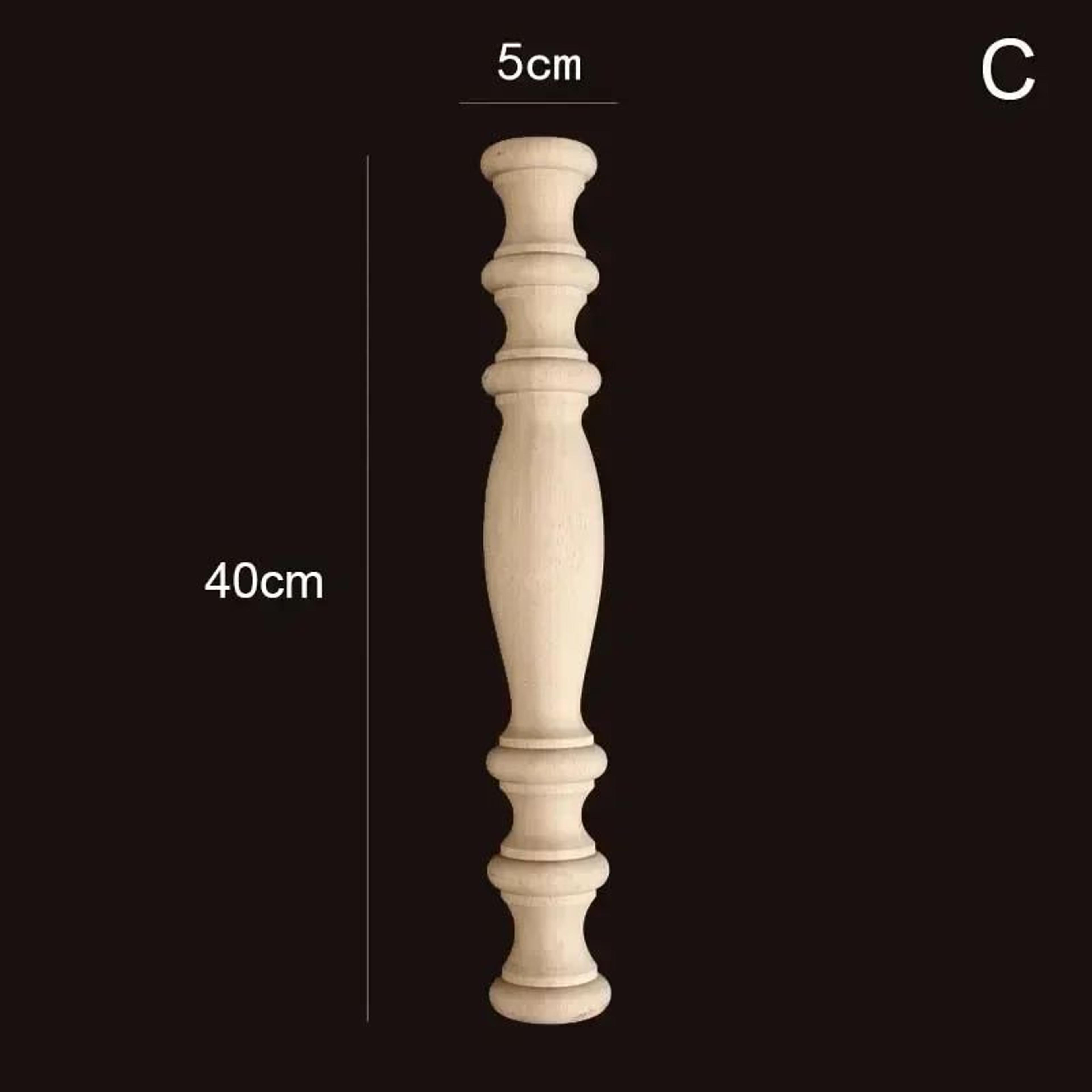 Vintage Carved Wood Applique Decorative Column Spindle Ornament For Furniture And Home Decor 25