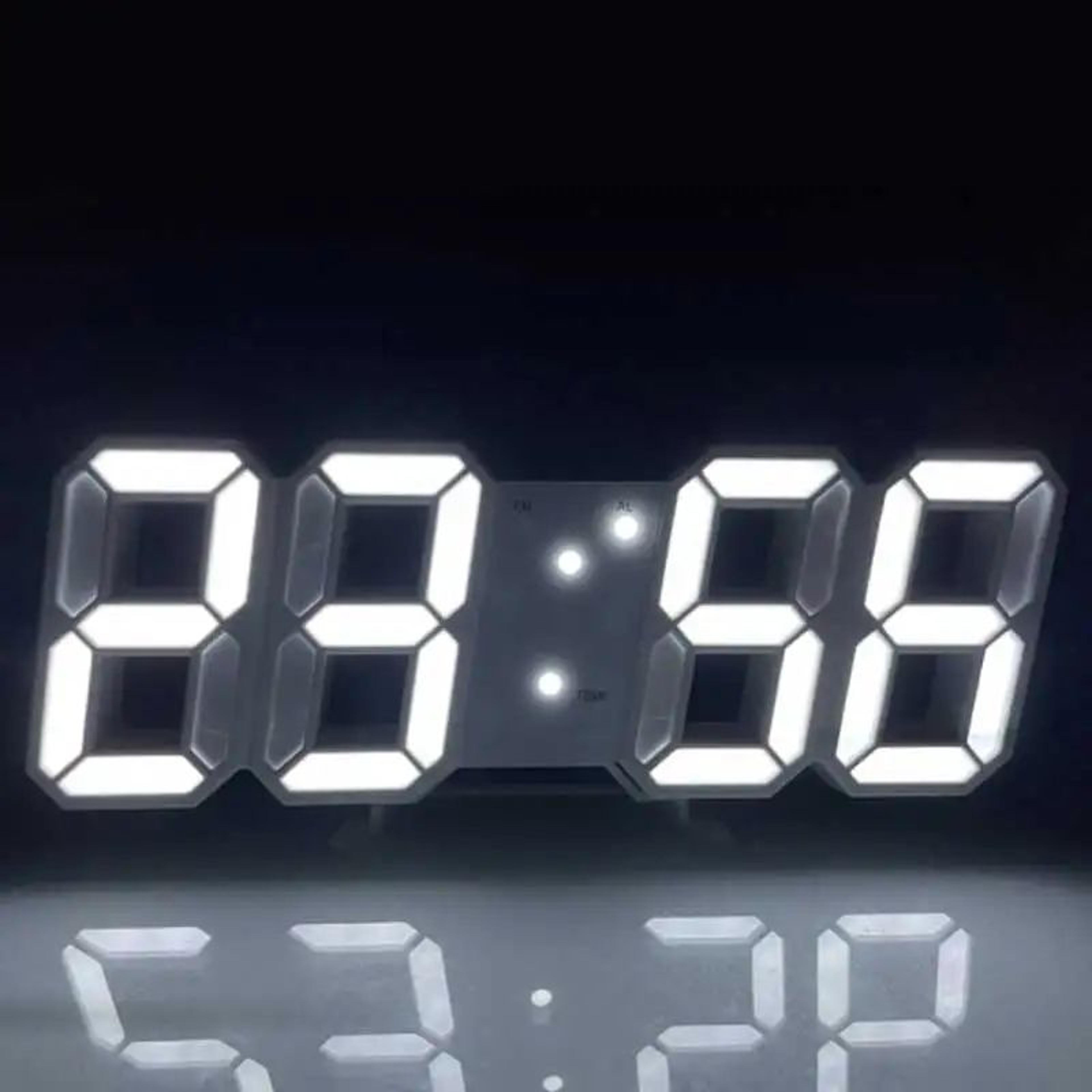 Modern LED Digital Alarm Clock Voice Activated Silent Desk Clock With 3D Display 3