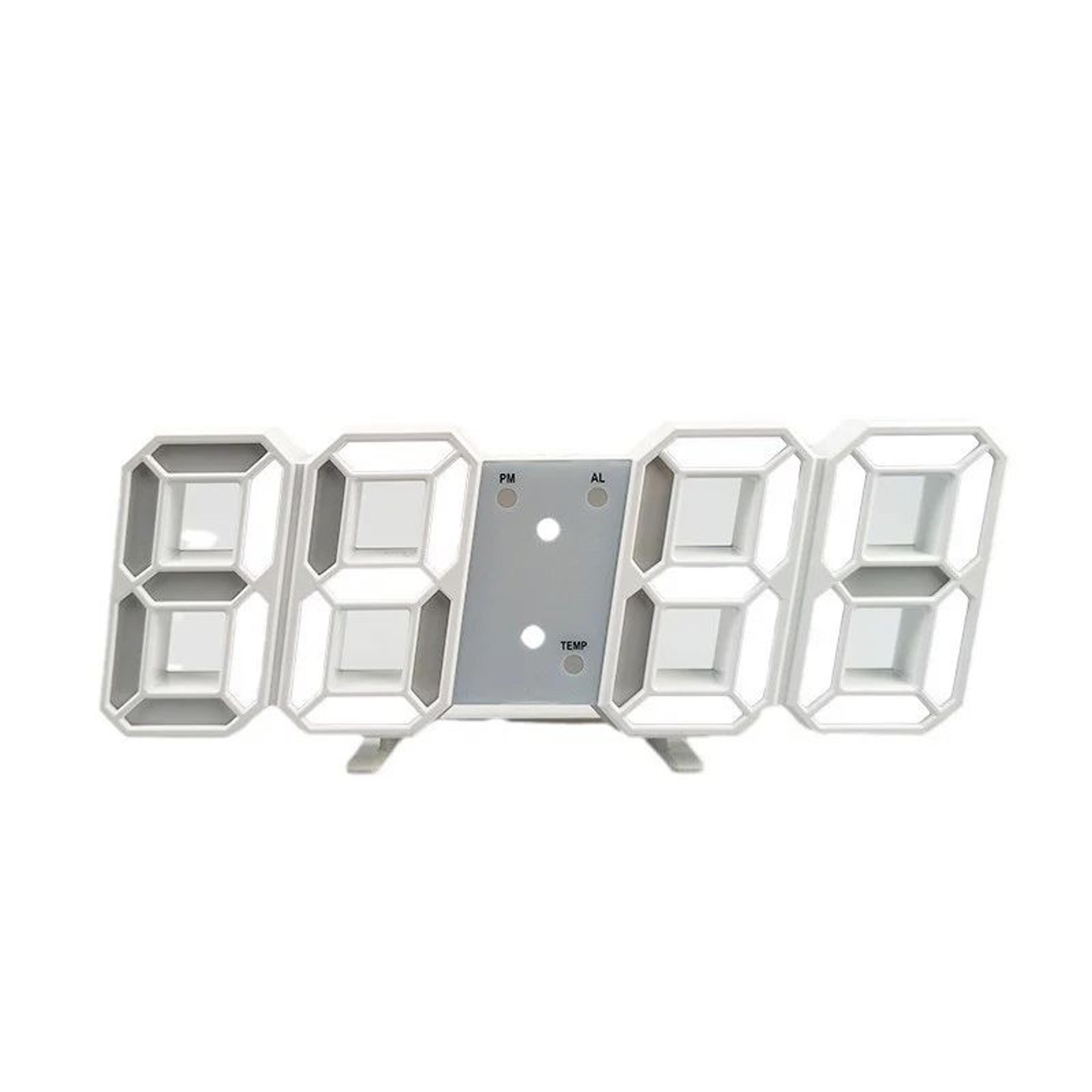 Modern LED Digital Alarm Clock Voice Activated Silent Desk Clock With 3D Display 8