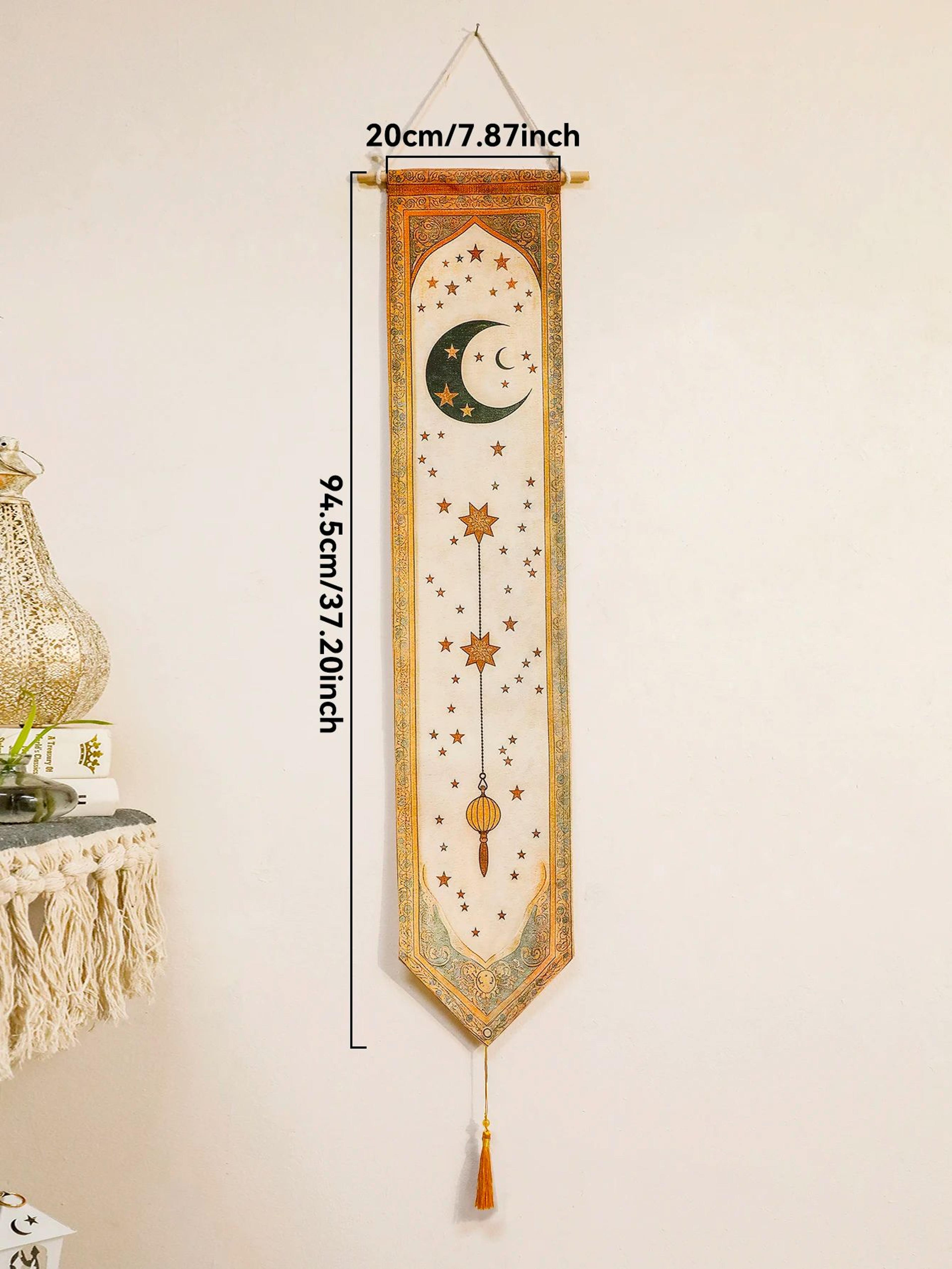 Ramadan Eid Mubarak Wall Banner Moon Star Islamic Decor Tapestry 8