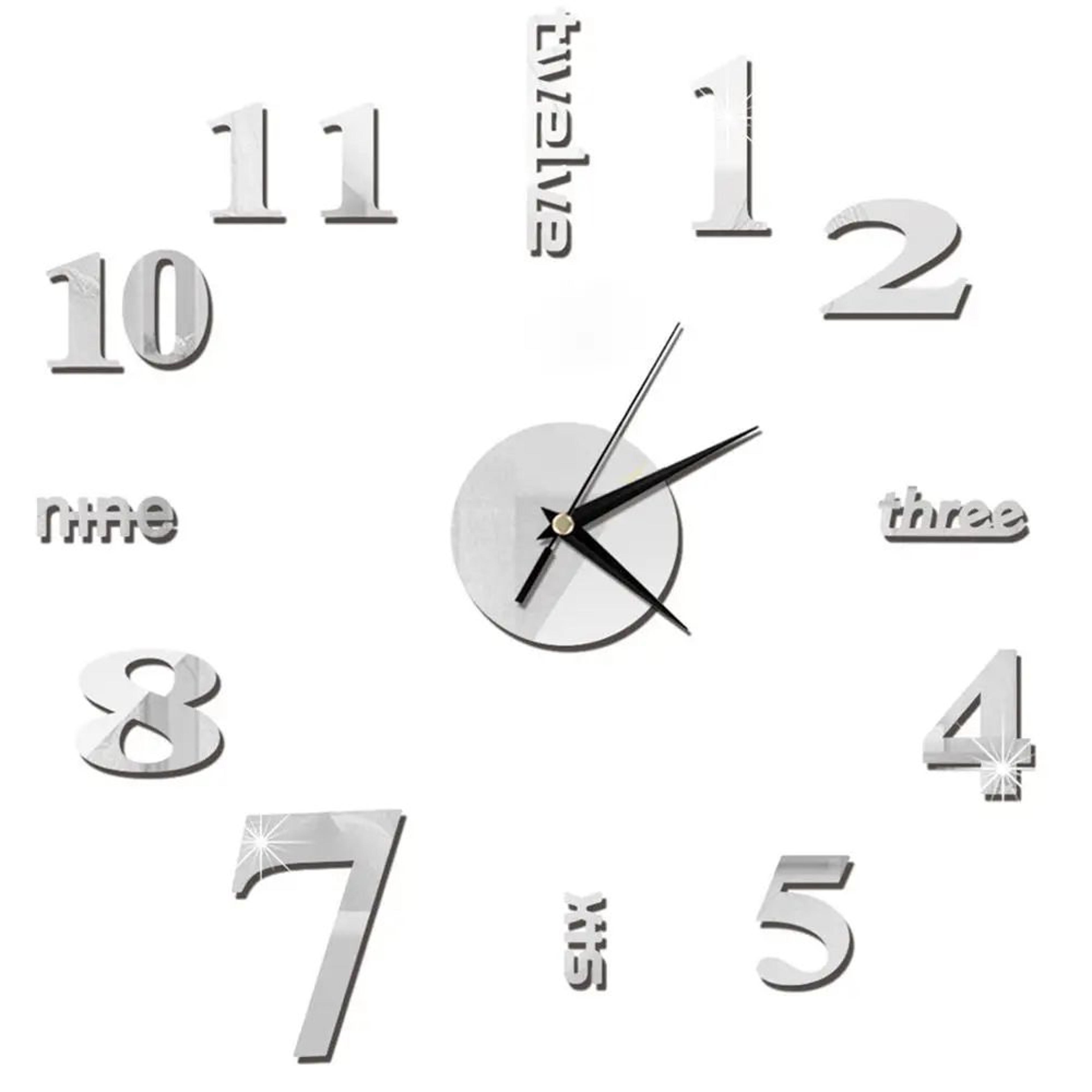 Modern DIY Mirror Wall Clock Frameless Decorative Wall Clock Sticker 24