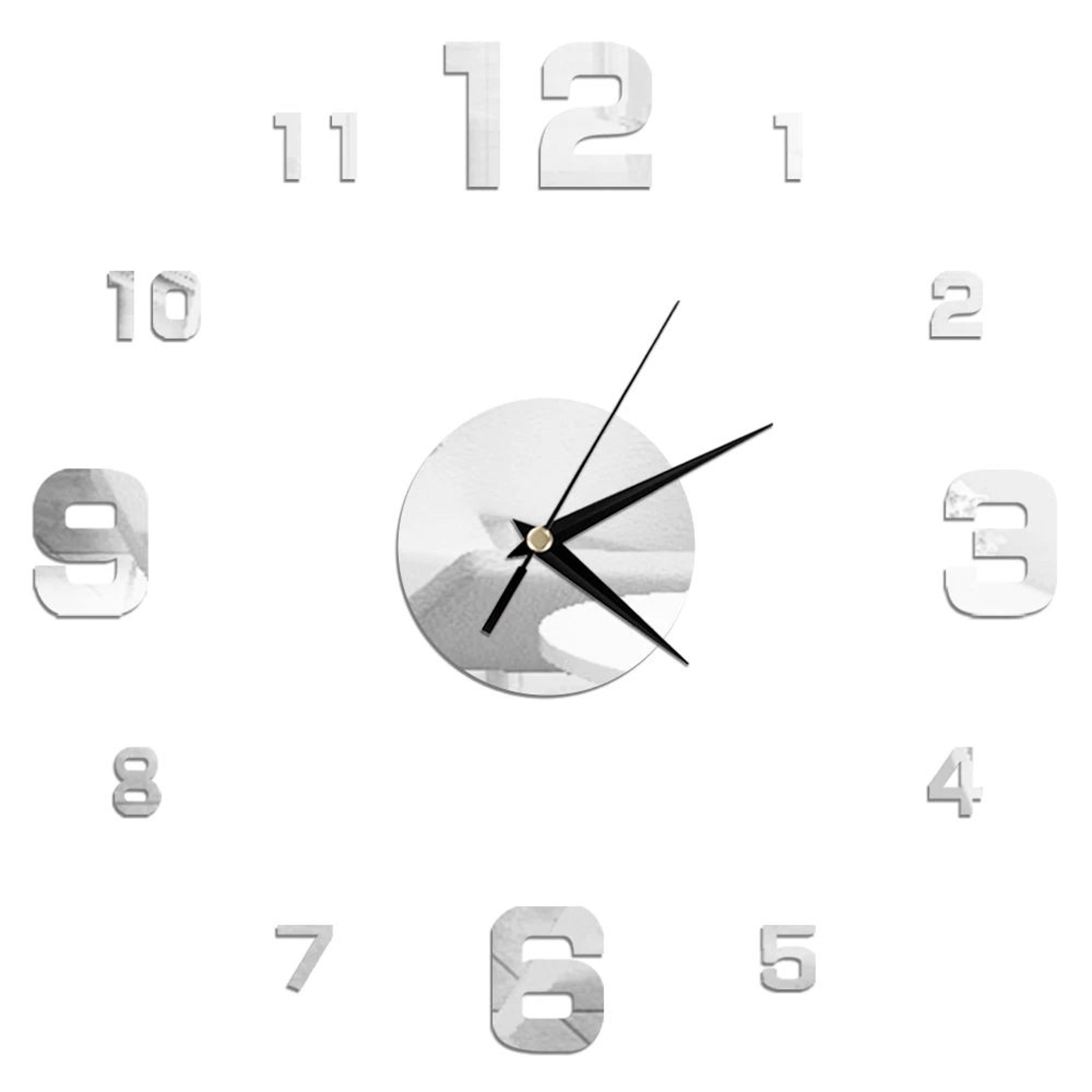 Modern DIY Mirror Wall Clock Frameless Decorative Wall Clock Sticker 25