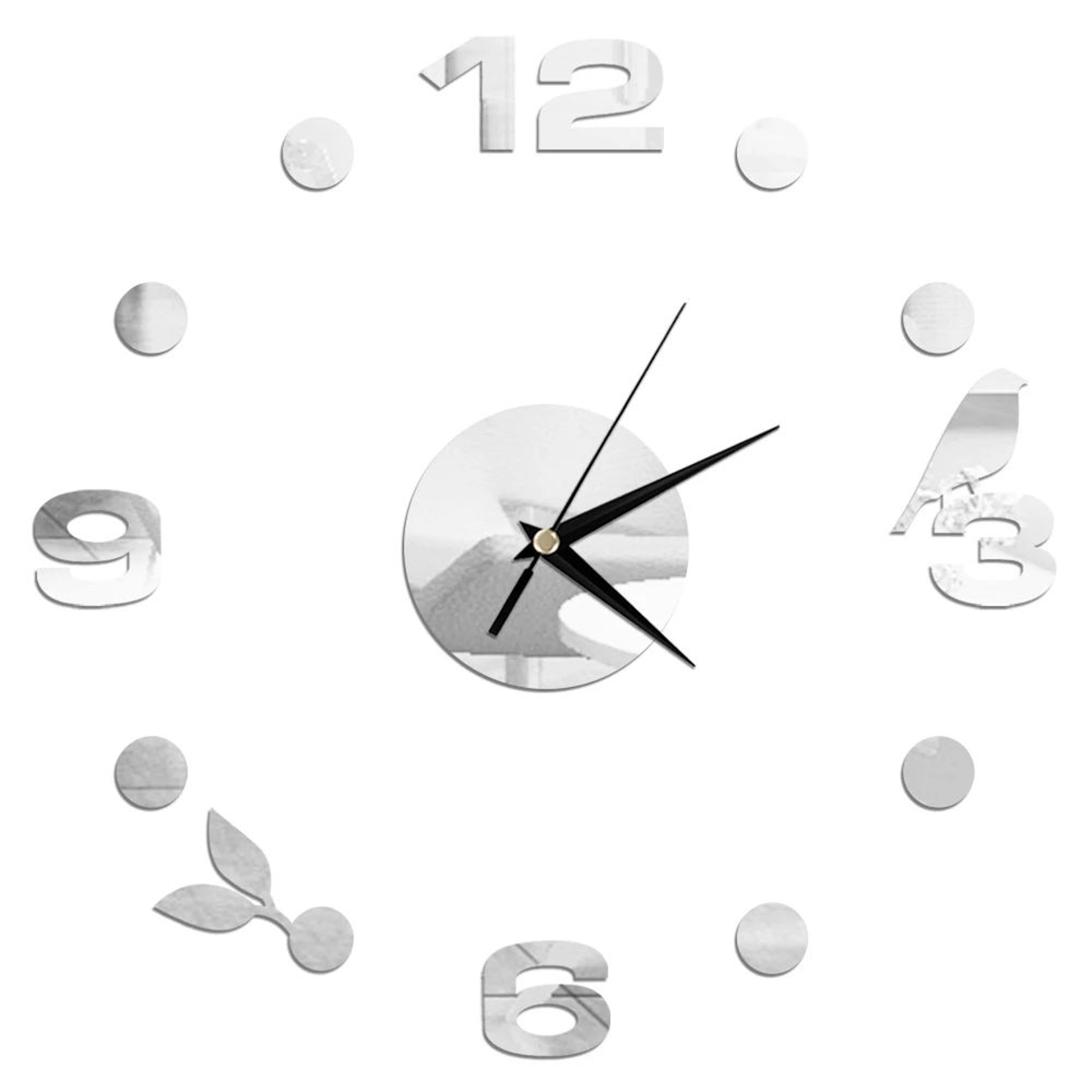 Modern DIY Mirror Wall Clock Frameless Decorative Wall Clock Sticker 26