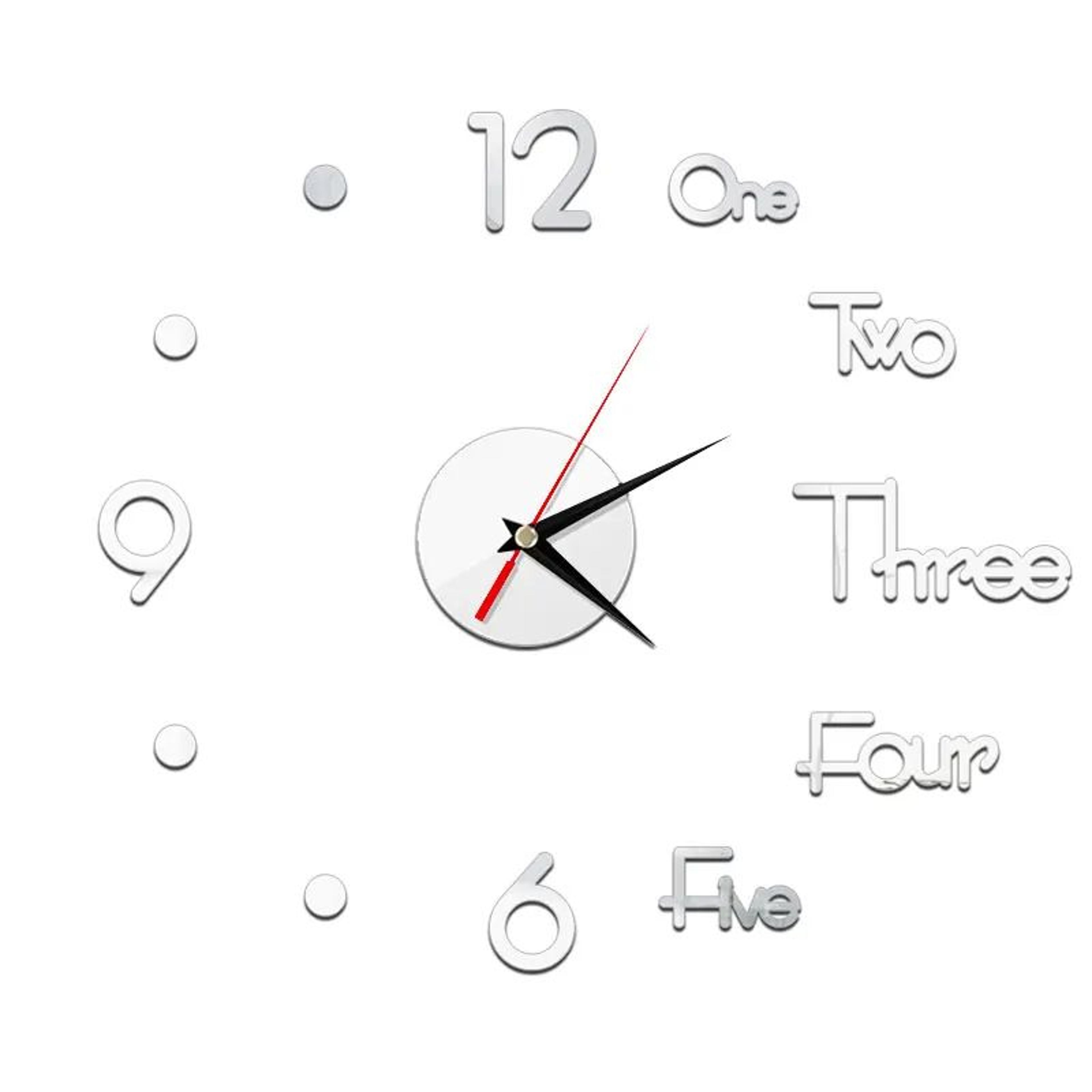Modern DIY Mirror Wall Clock Frameless Decorative Wall Clock Sticker 27