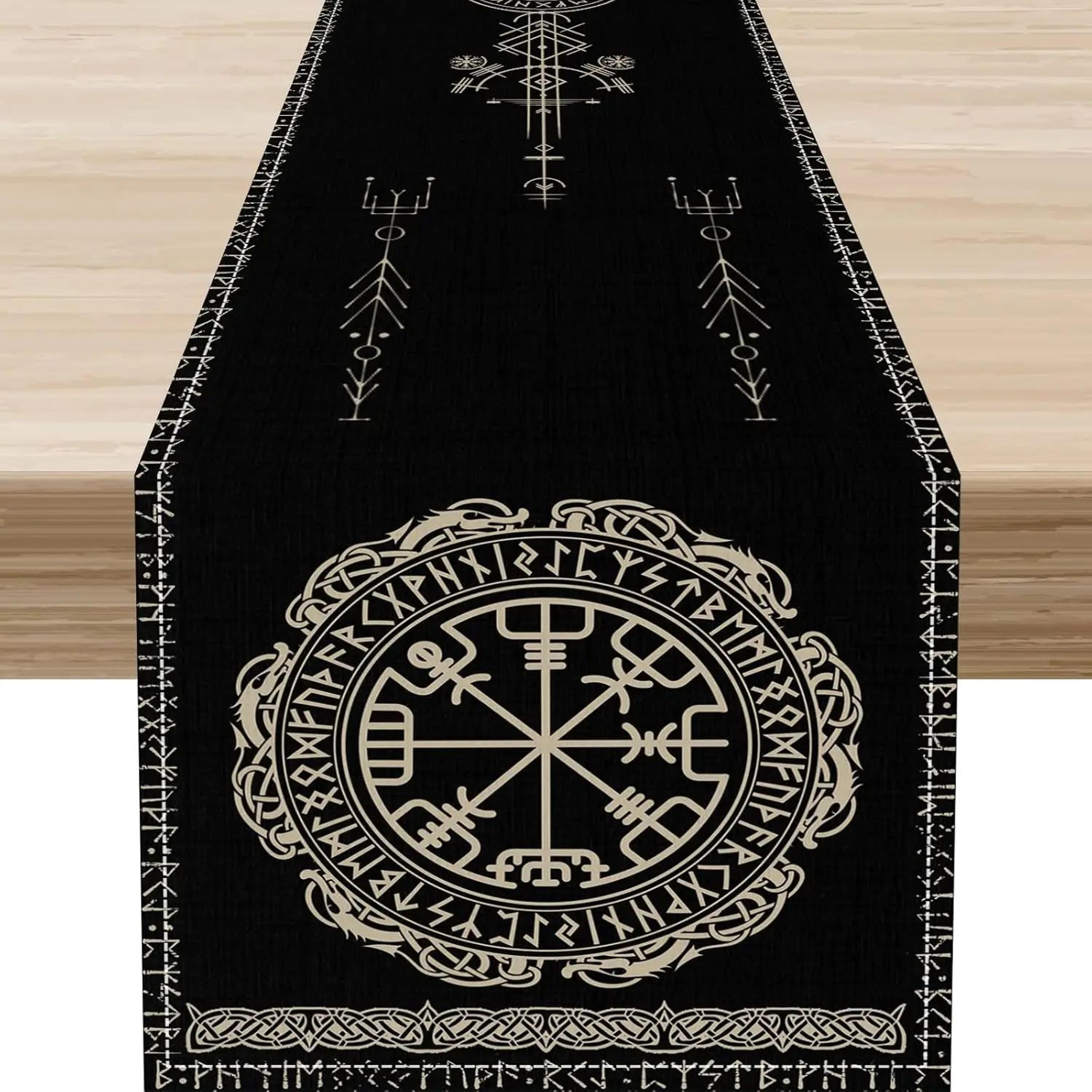 Norse Viking Raven Table Runner Tree Of Life Mythology Table Decor 9
