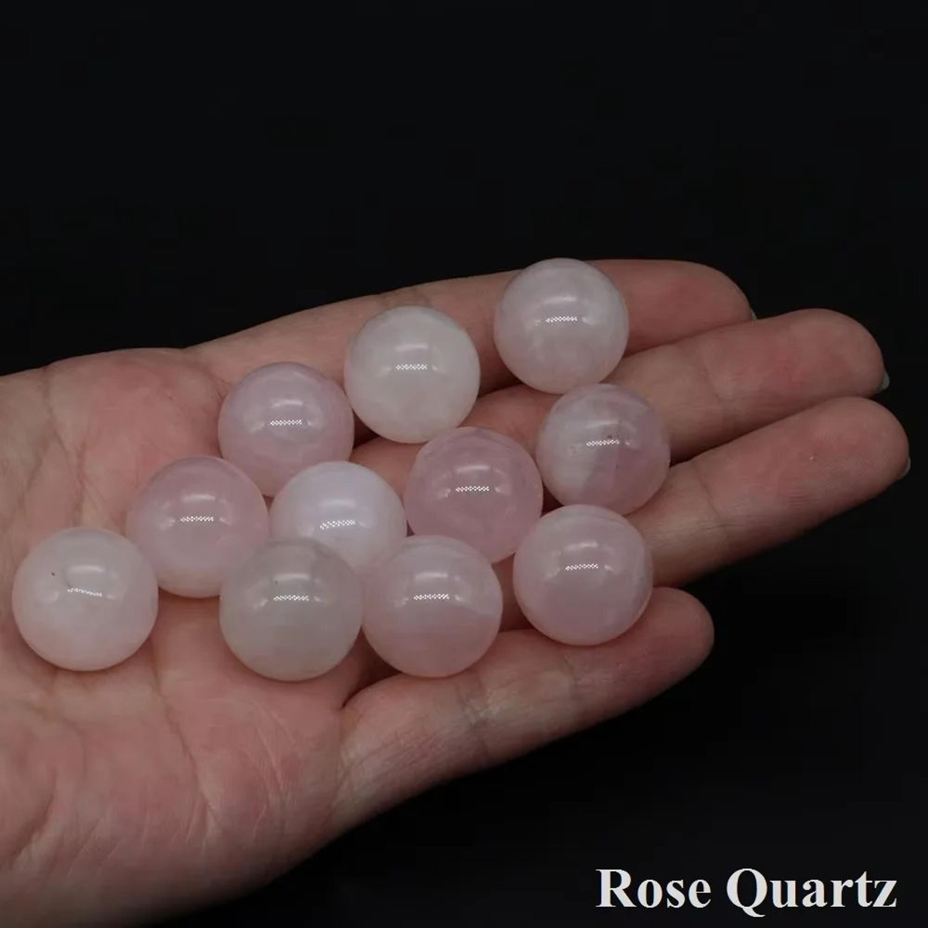 Natural Amethyst Rose Quartz Crystal Sphere Healing Stone Decor 17