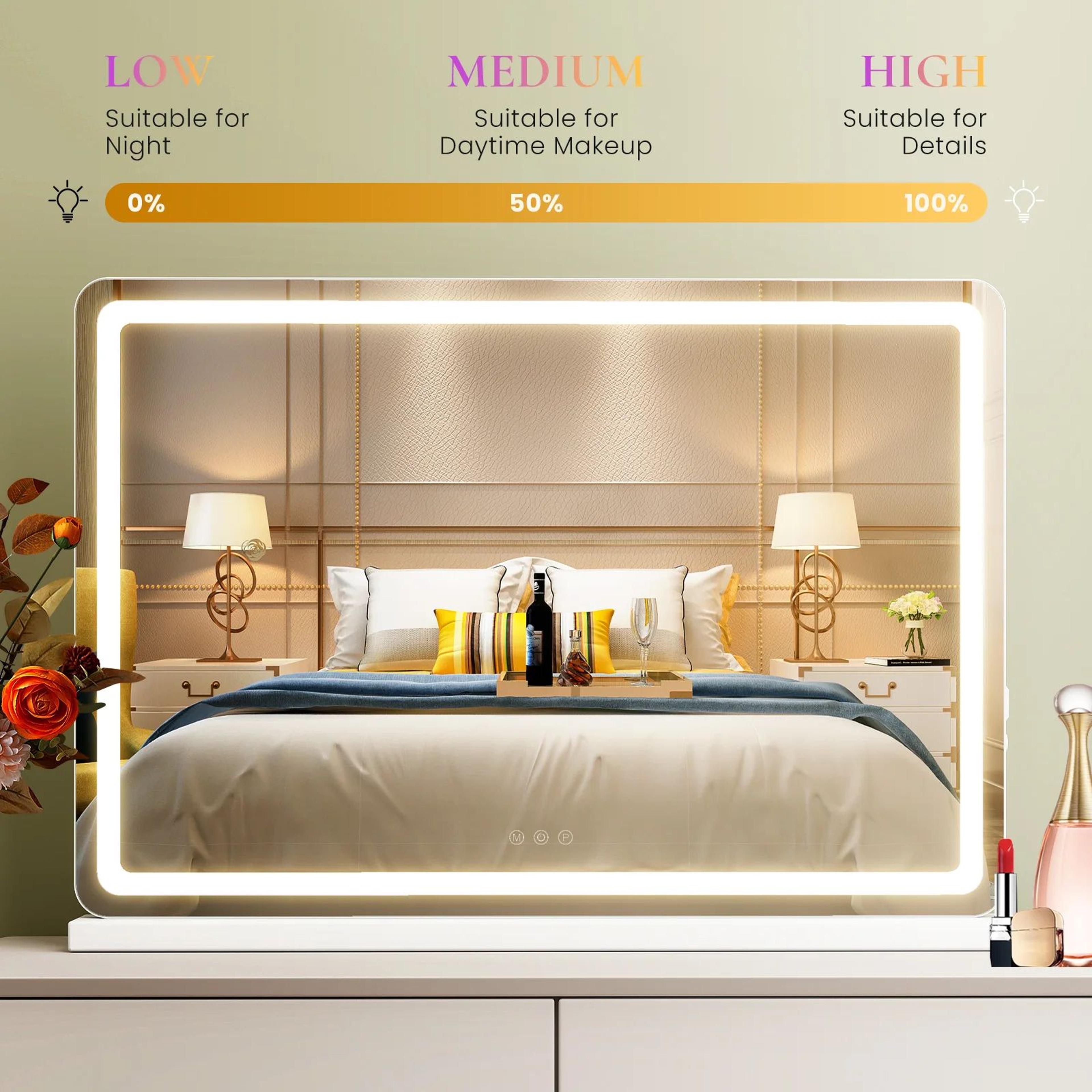 LED Vanity Mirror With Lights Dimmable Makeup Mirror For Bedroom Bathroom 1