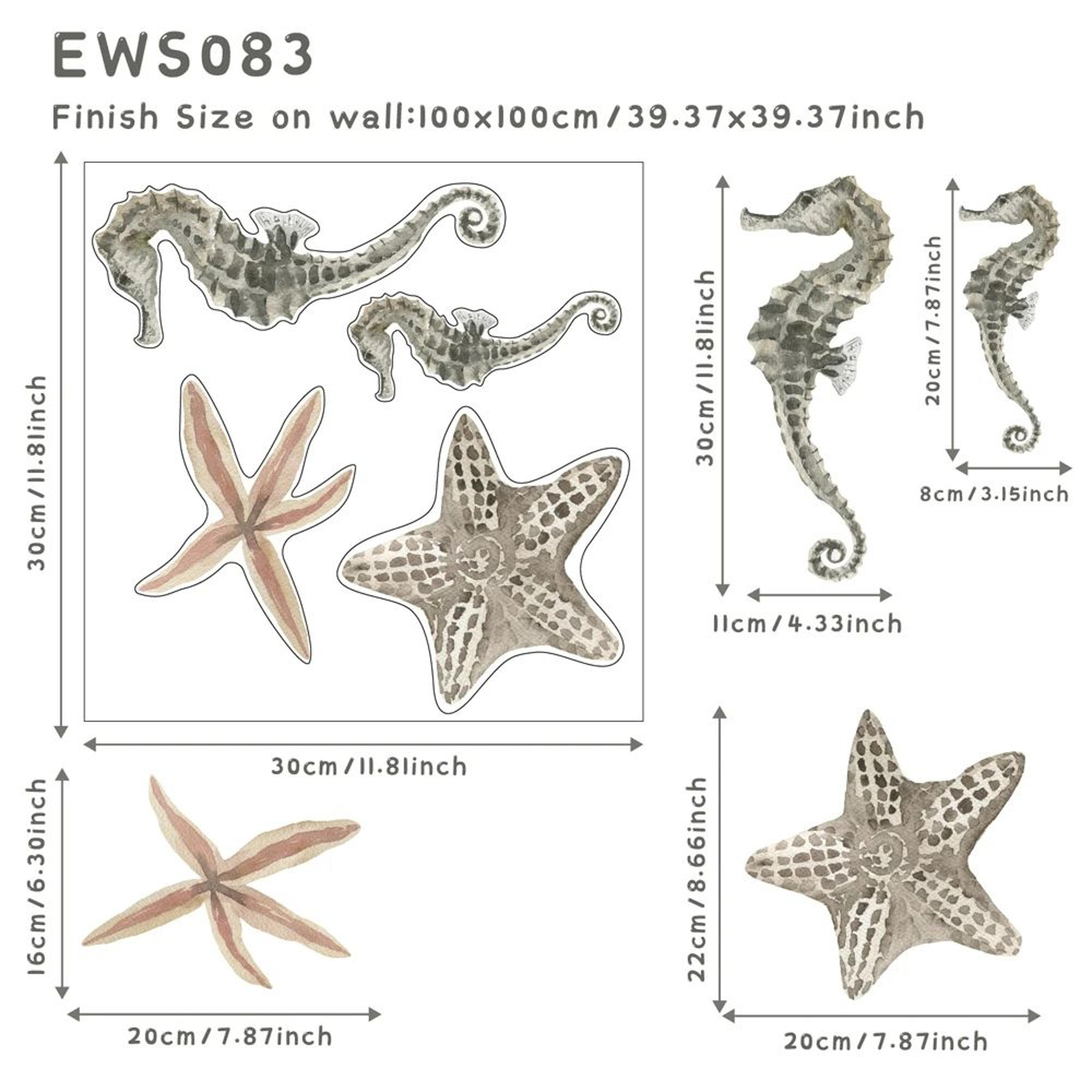 Underwater Ocean Wall Stickers Waterproof Fish Nursery Bathroom Decor 9