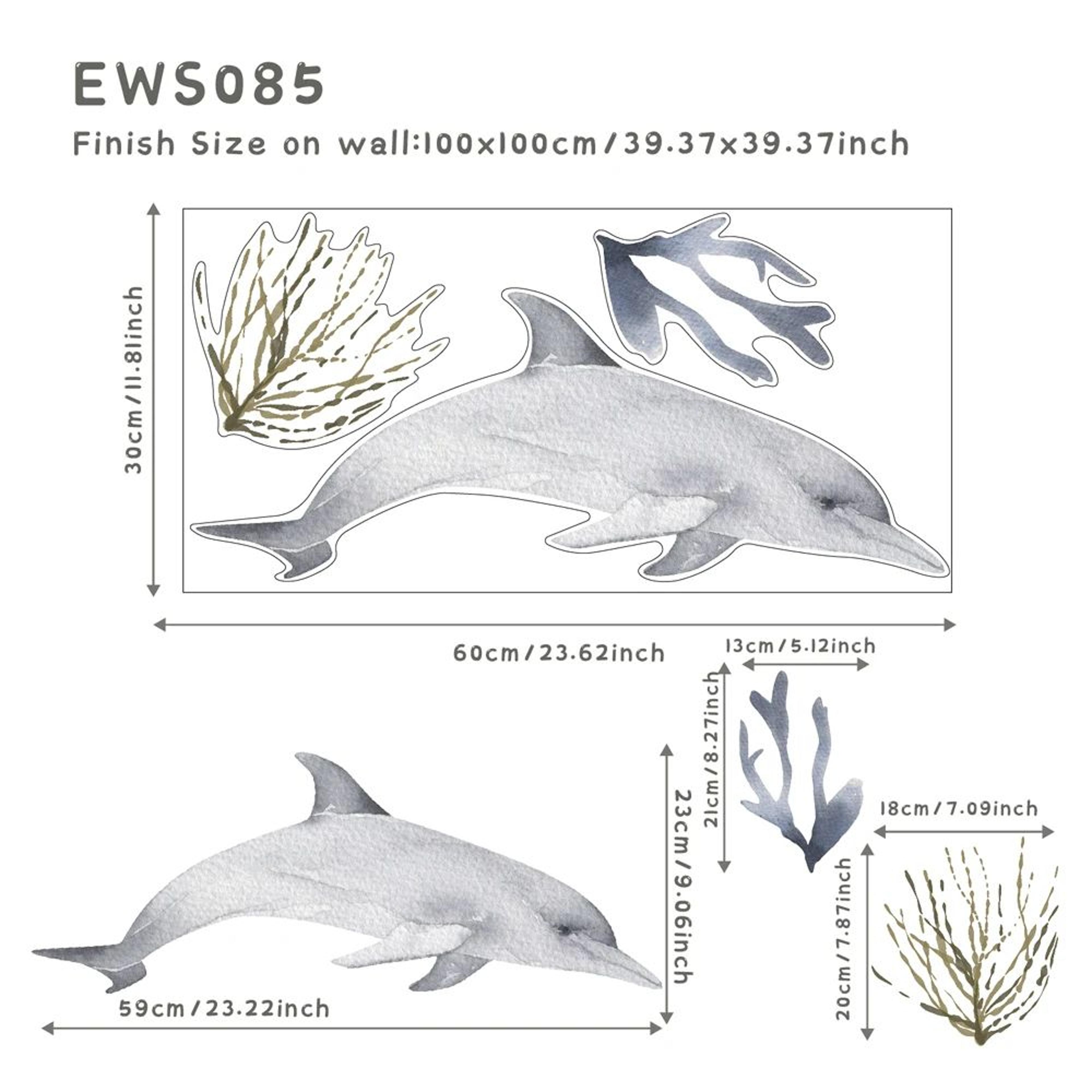 Underwater Ocean Wall Stickers Waterproof Fish Nursery Bathroom Decor 11