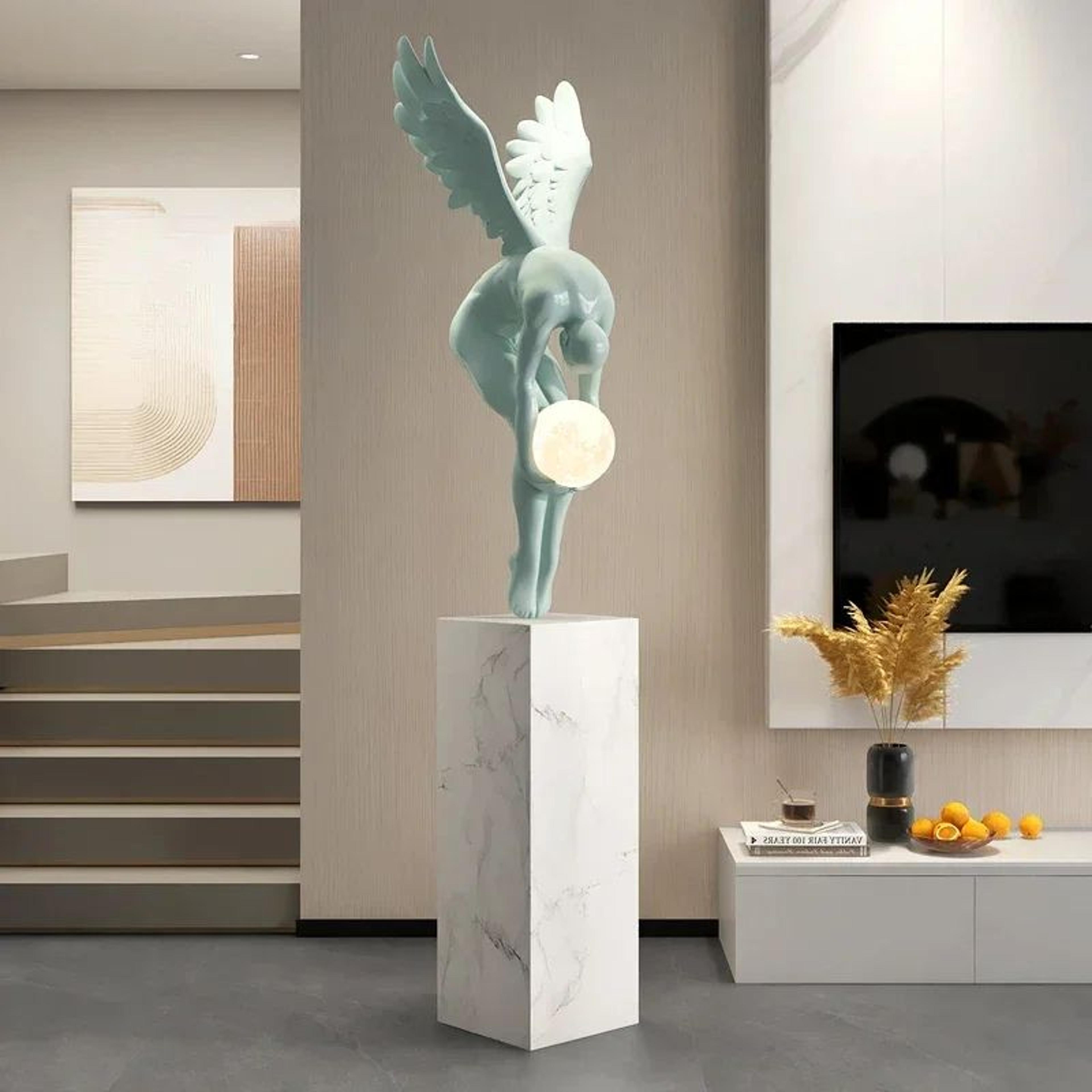 Modern Wing Sculpture Luminous Nordic Resin Statue Home Decor 4