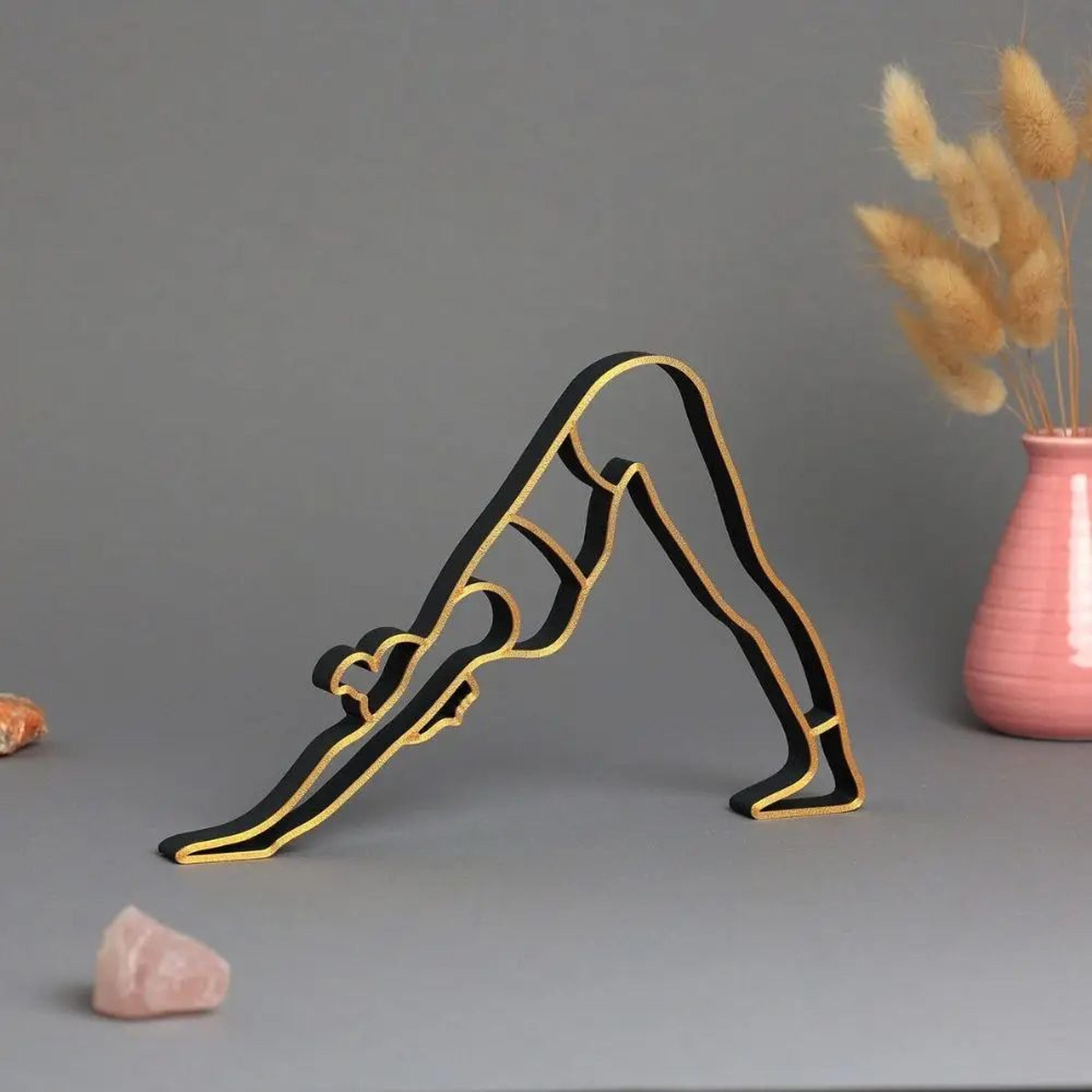 abstract yoga lady sculpture modern meditation desk home decor