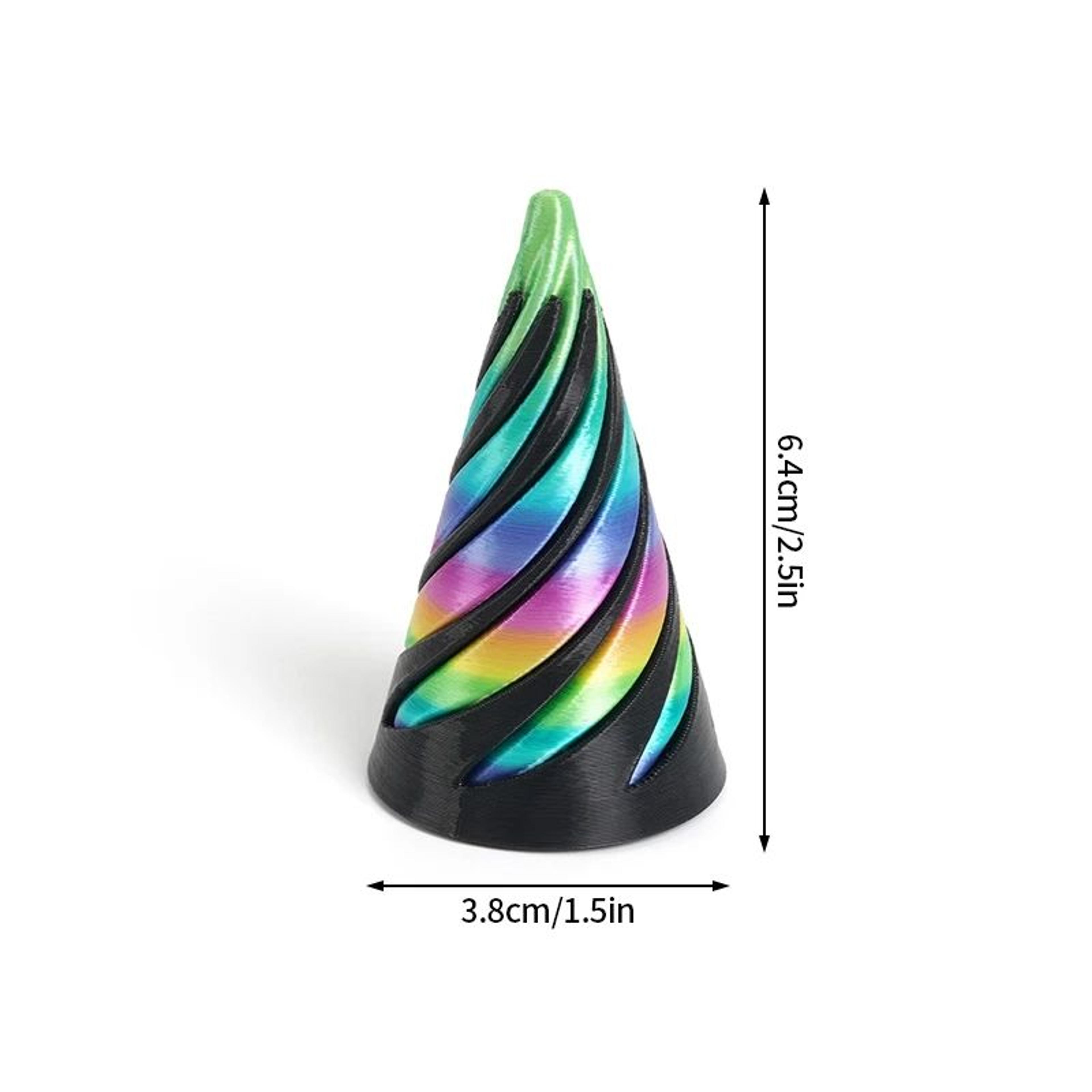 3D Printed Rotating Pyramid Fidget Toy Anti Stress Spiral Cone 10