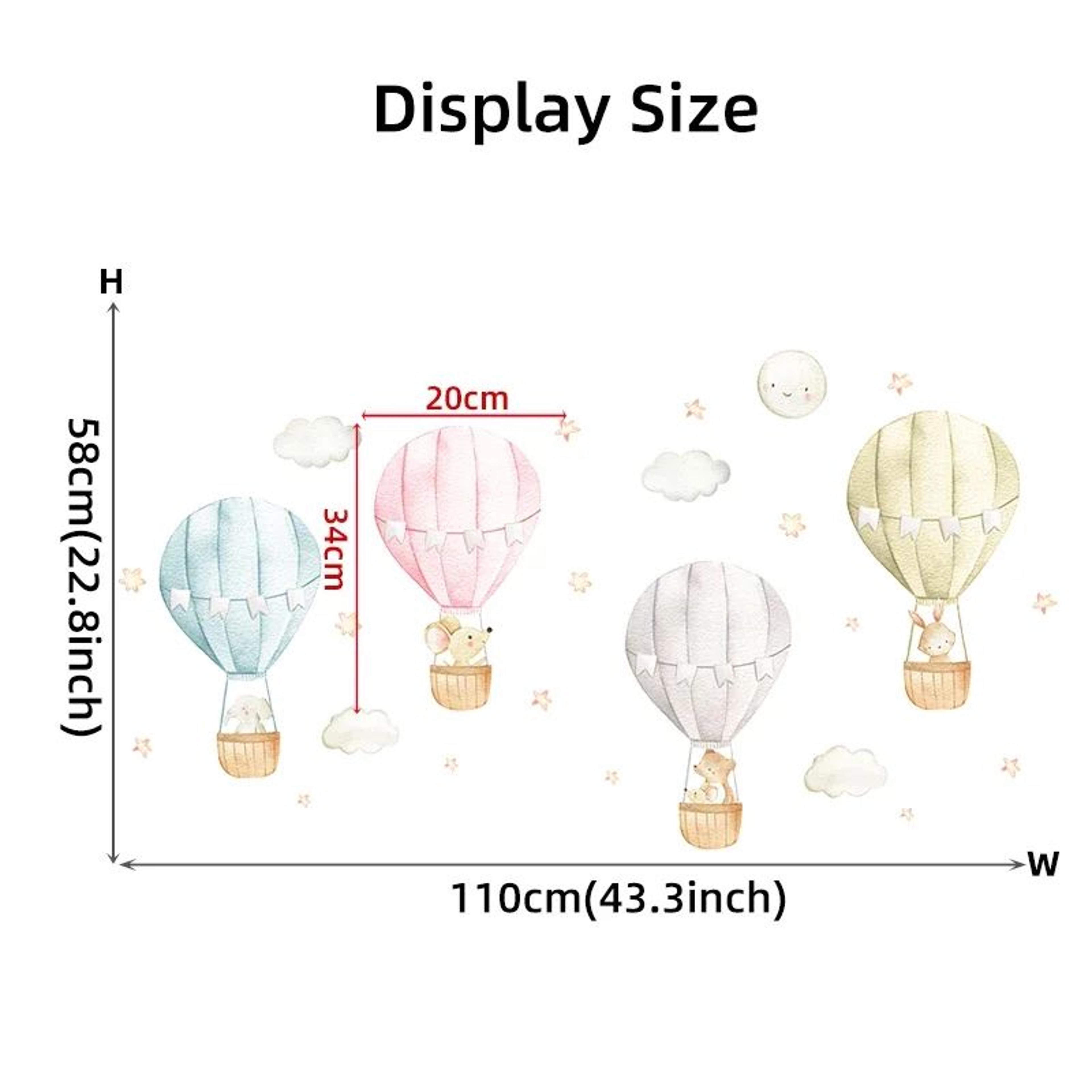 Watercolor Hot Air Balloon Wall Stickers Kids Nursery Wall Decals For Bedroom Decor 5