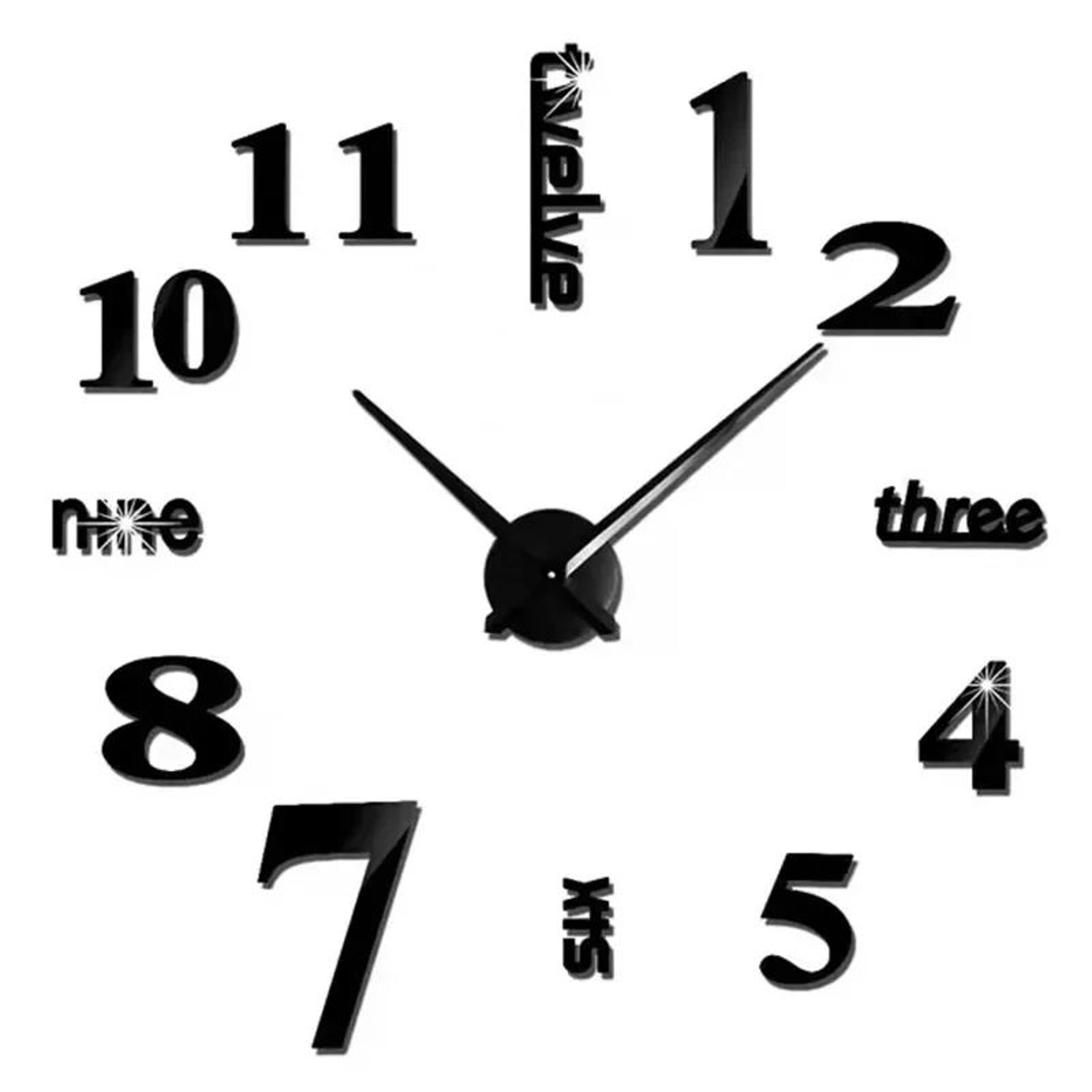 Large 3D Wall Clock Luminous DIY Modern Silent Wall Decor 22
