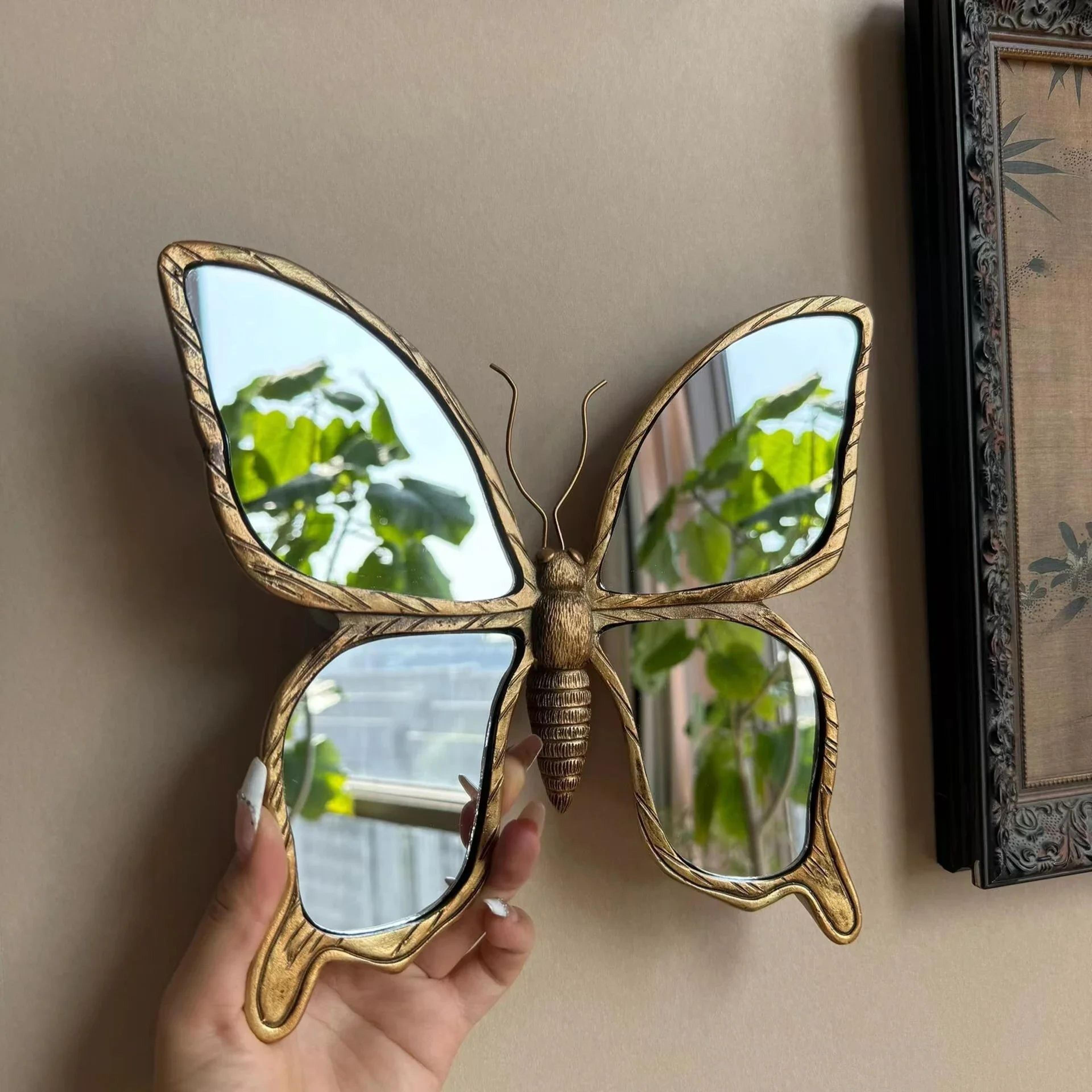 Vintage Dragonfly Wall Decor Resin Art Mirror Accent 4