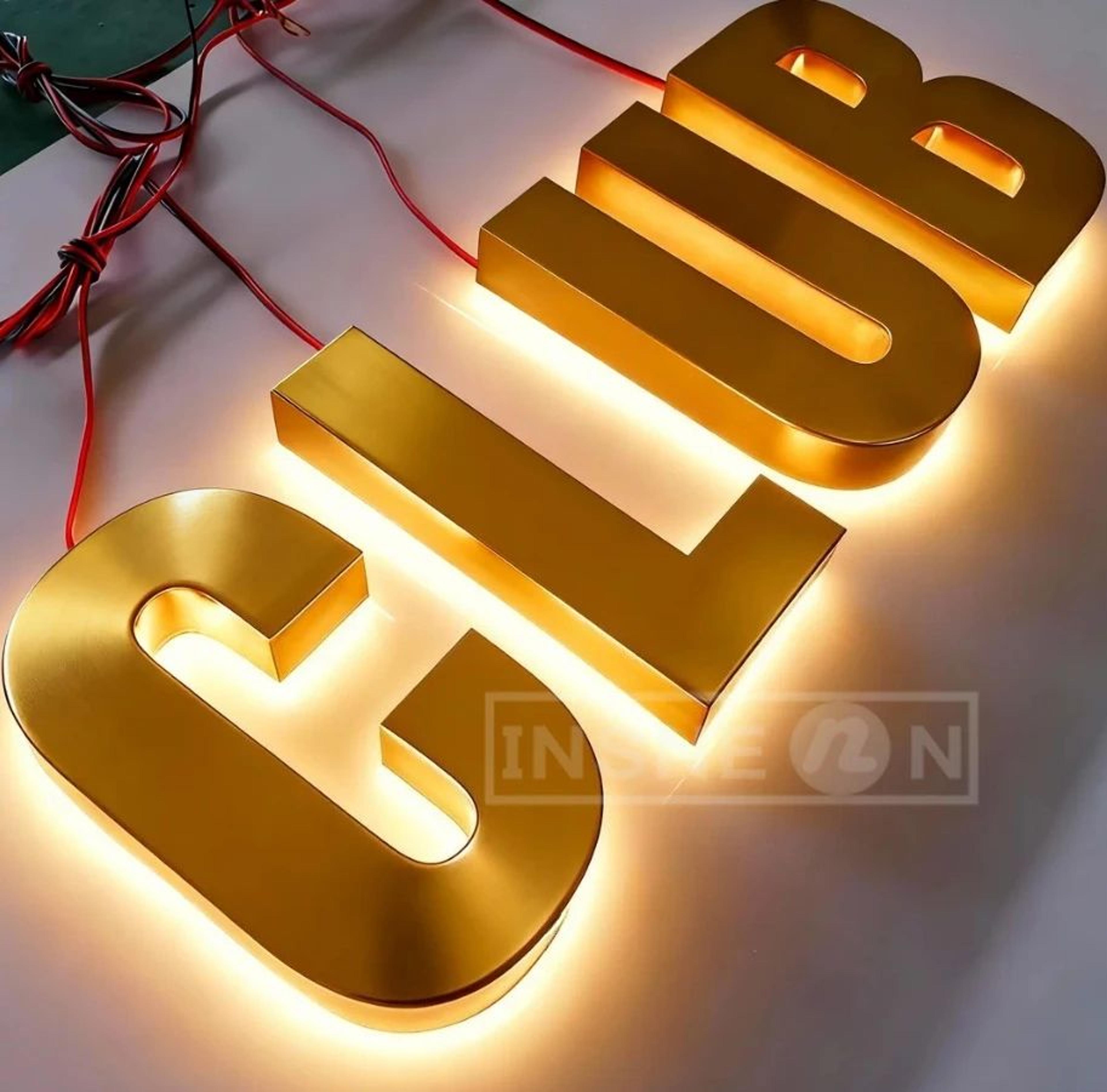 Custom LED Business Sign Backlit Metal Storefront Light Signage 2