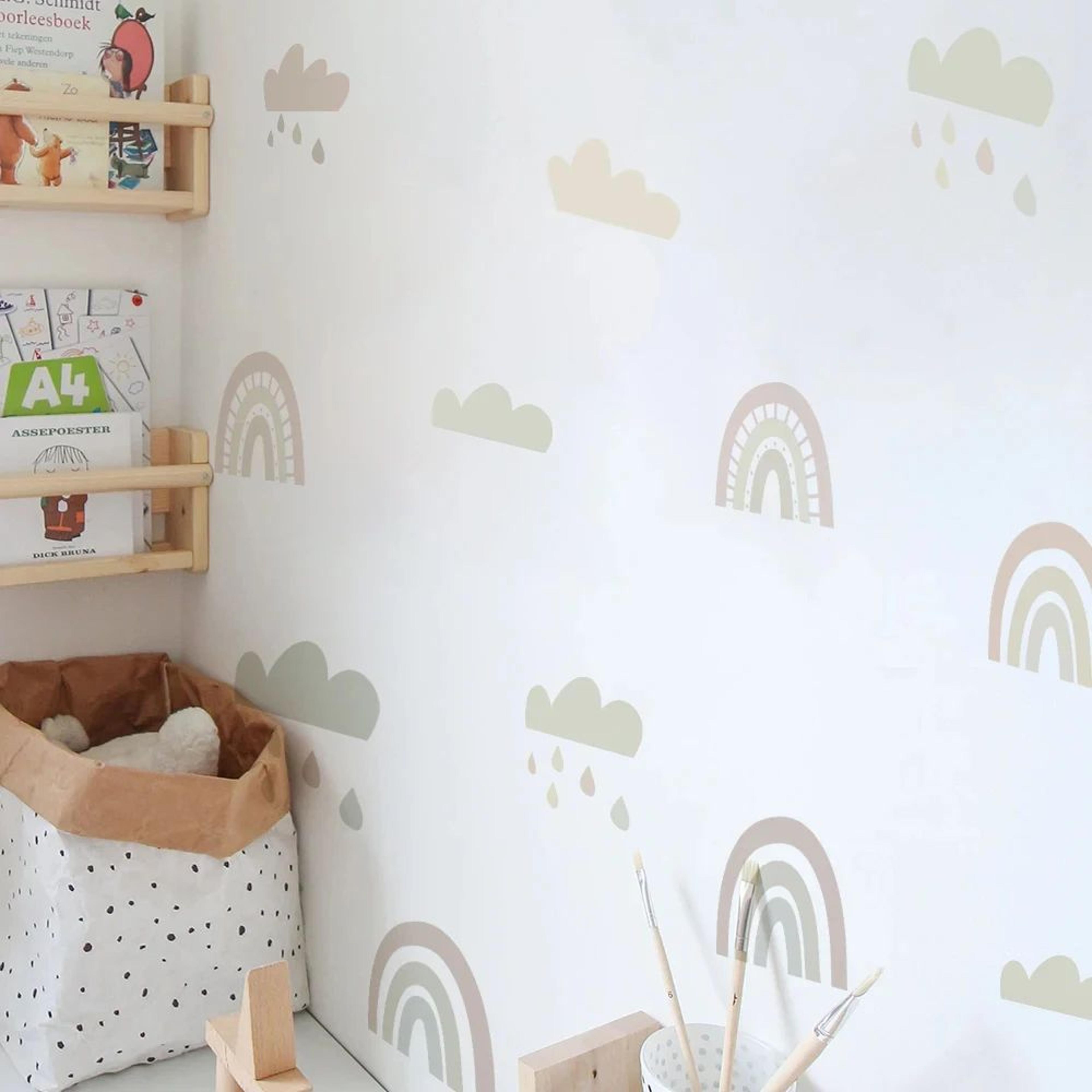RainbowGlow Wall Stickers Kids Room Decor Peel And Stick Set 5