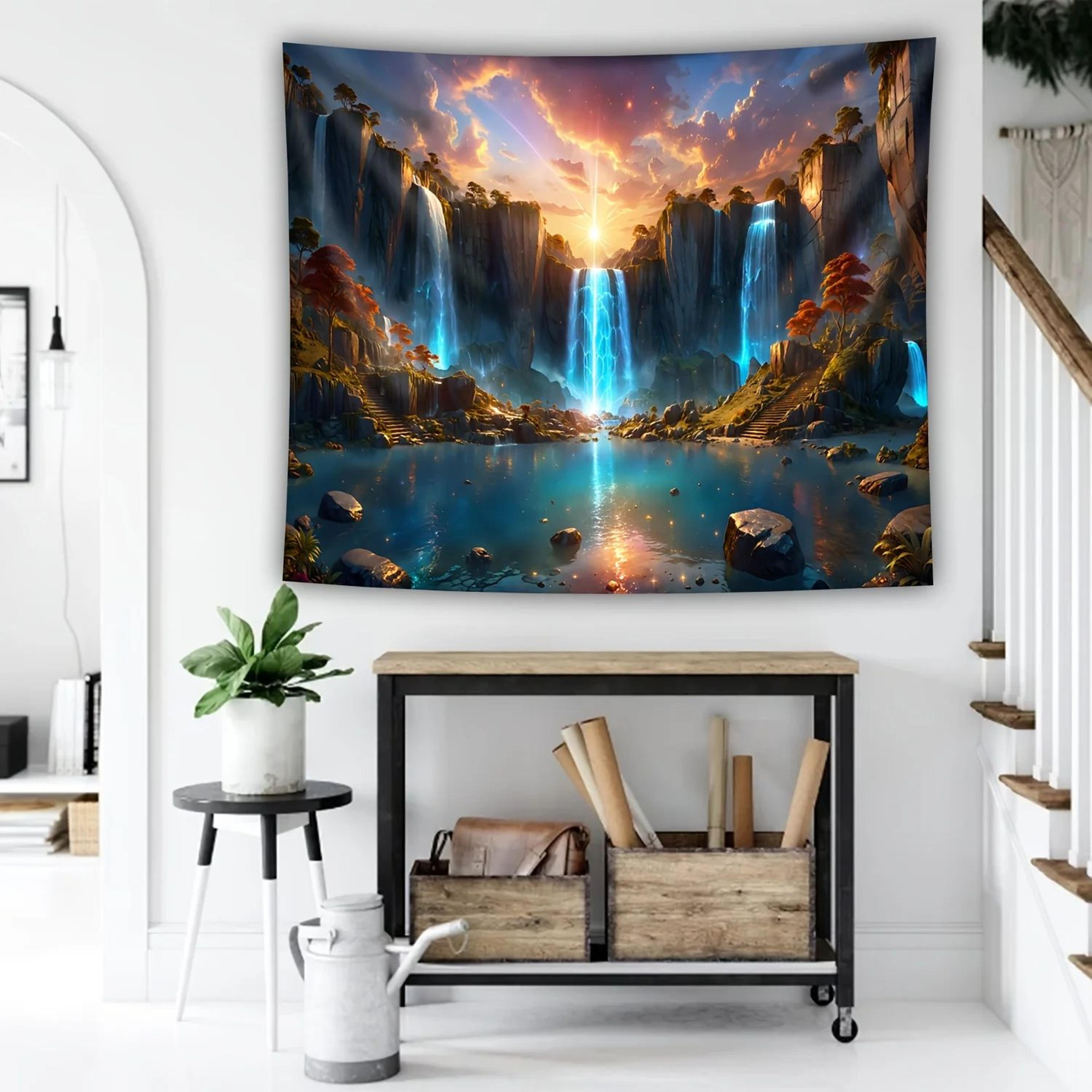EverScape Waterfall Canyon Wall Tapestry Landscape Wall Hanging Decor 1
