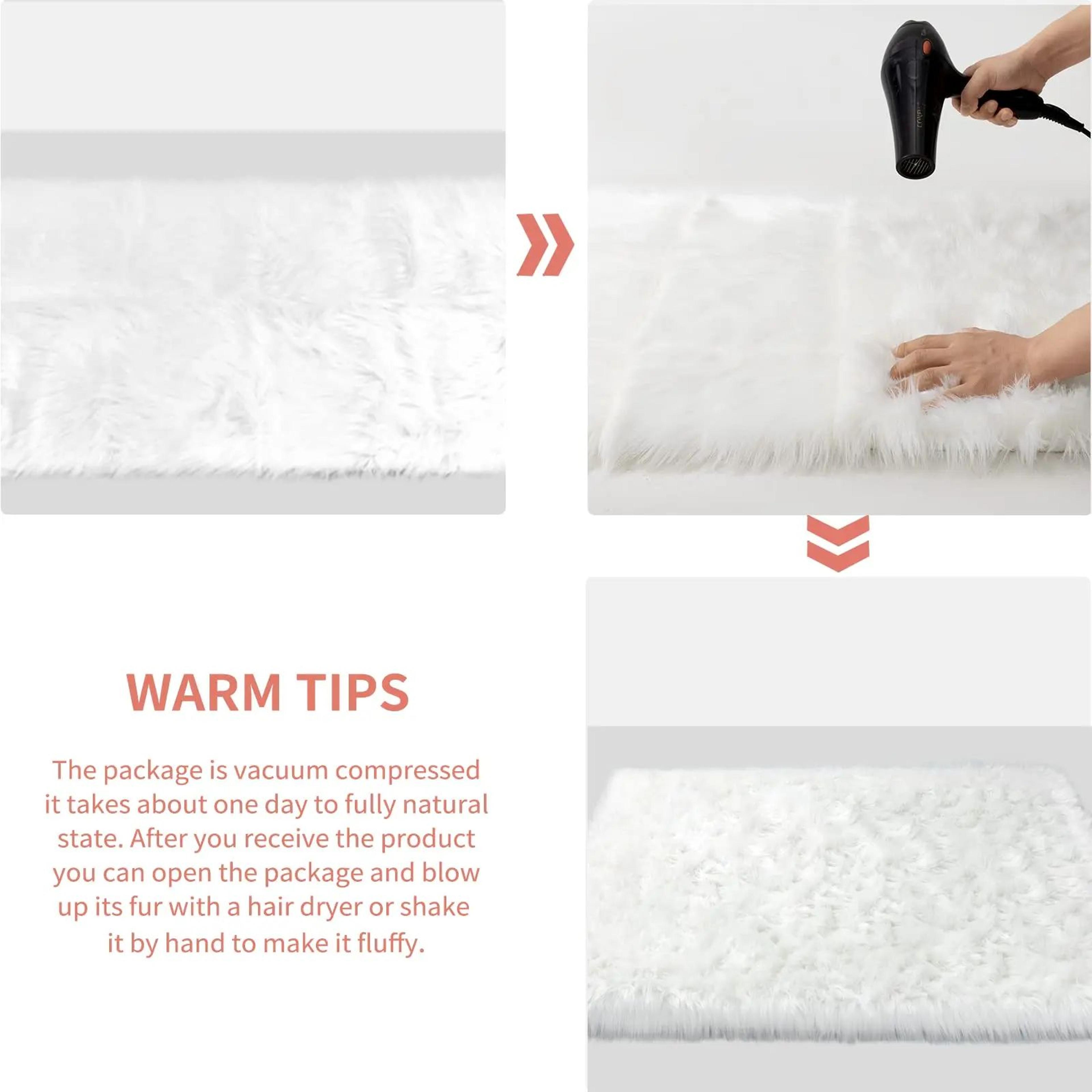 Faux Sheepskin Rug Soft Fluffy White Area Rug For Bedroom And Living Room 5
