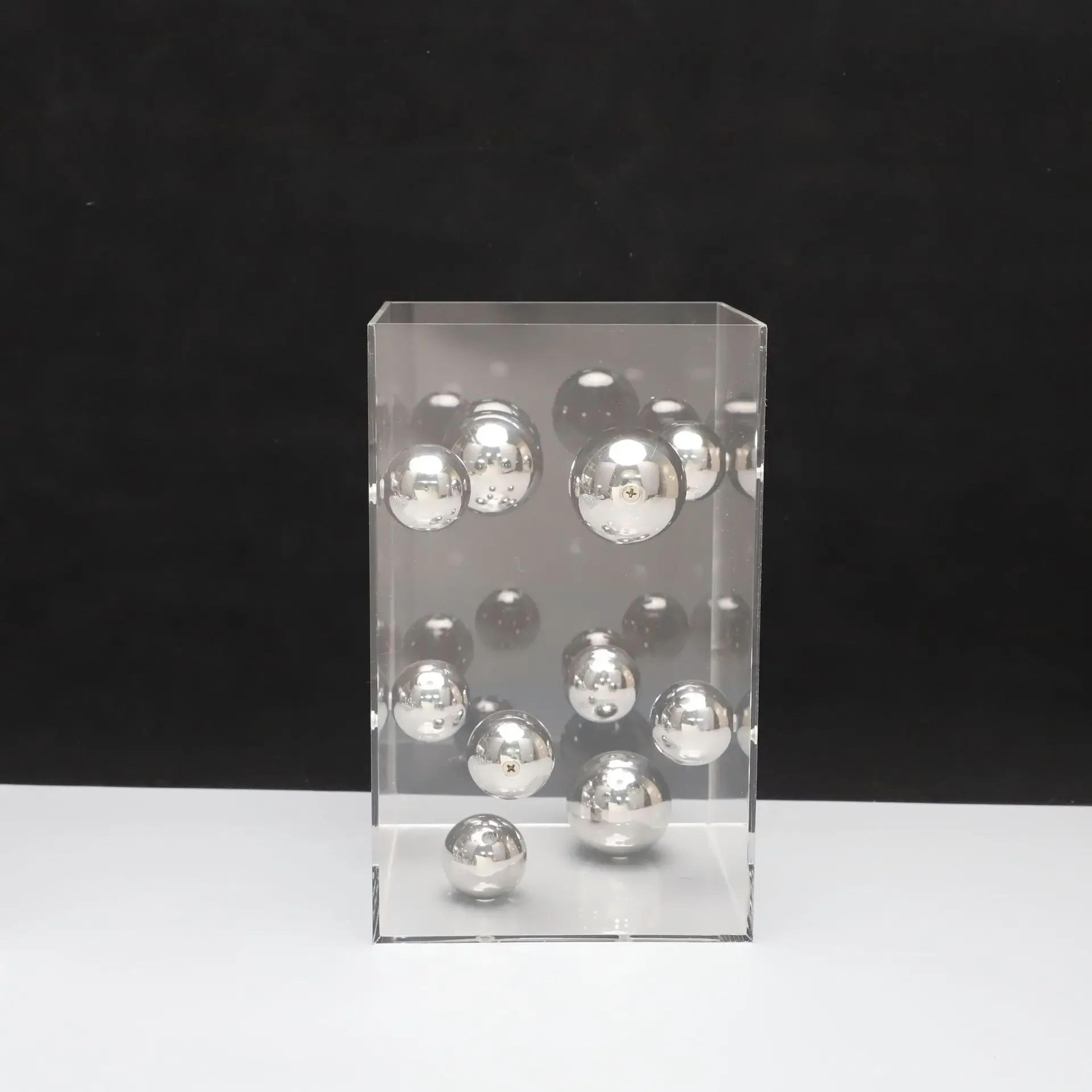Luxury Geometric Metal Ball Decor Acrylic Display Box Modern Minimalist Home Accent 9