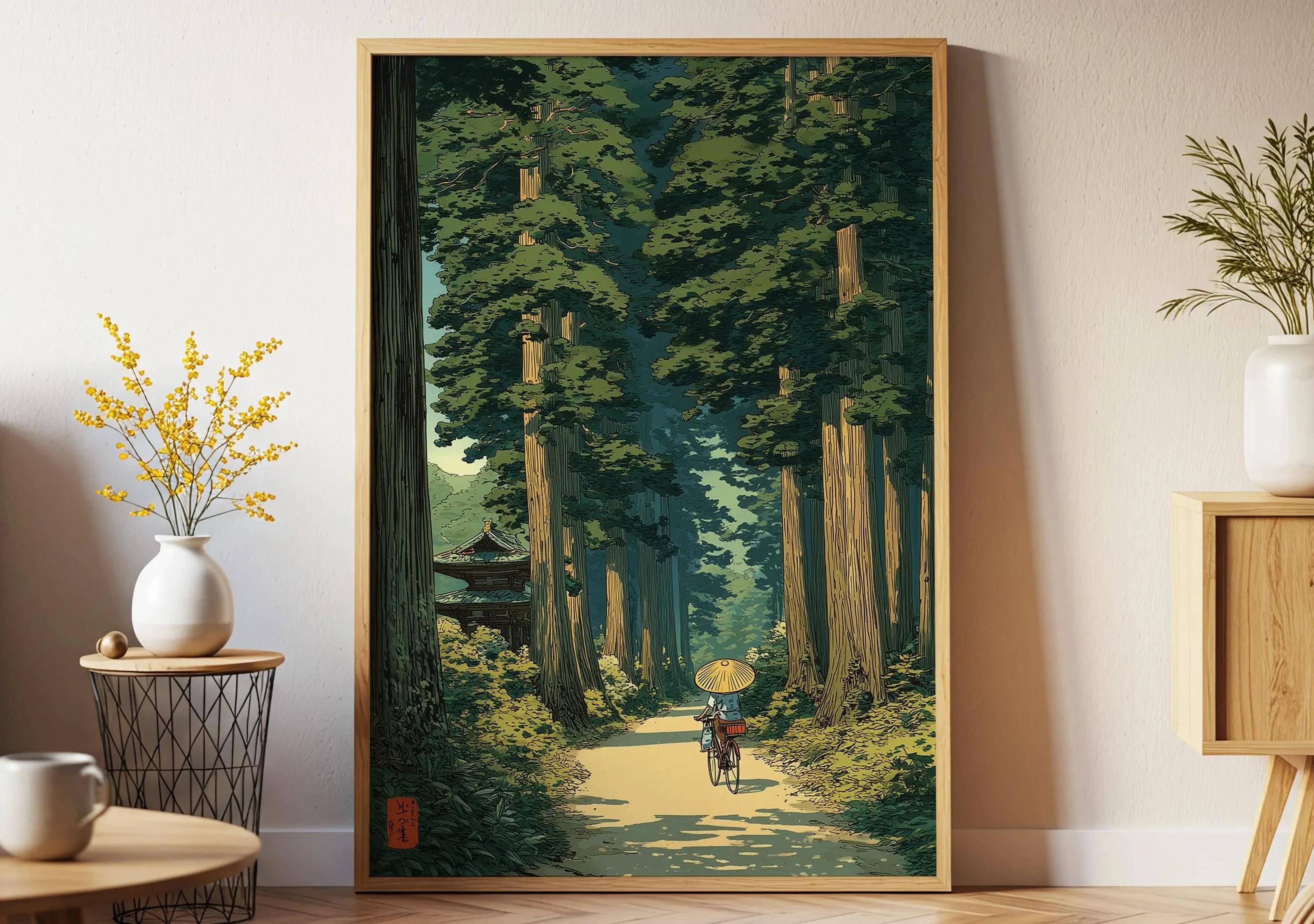 Japanese Pine Tree Wall Art Zen Nature Canvas Calm Forest Decor 10
