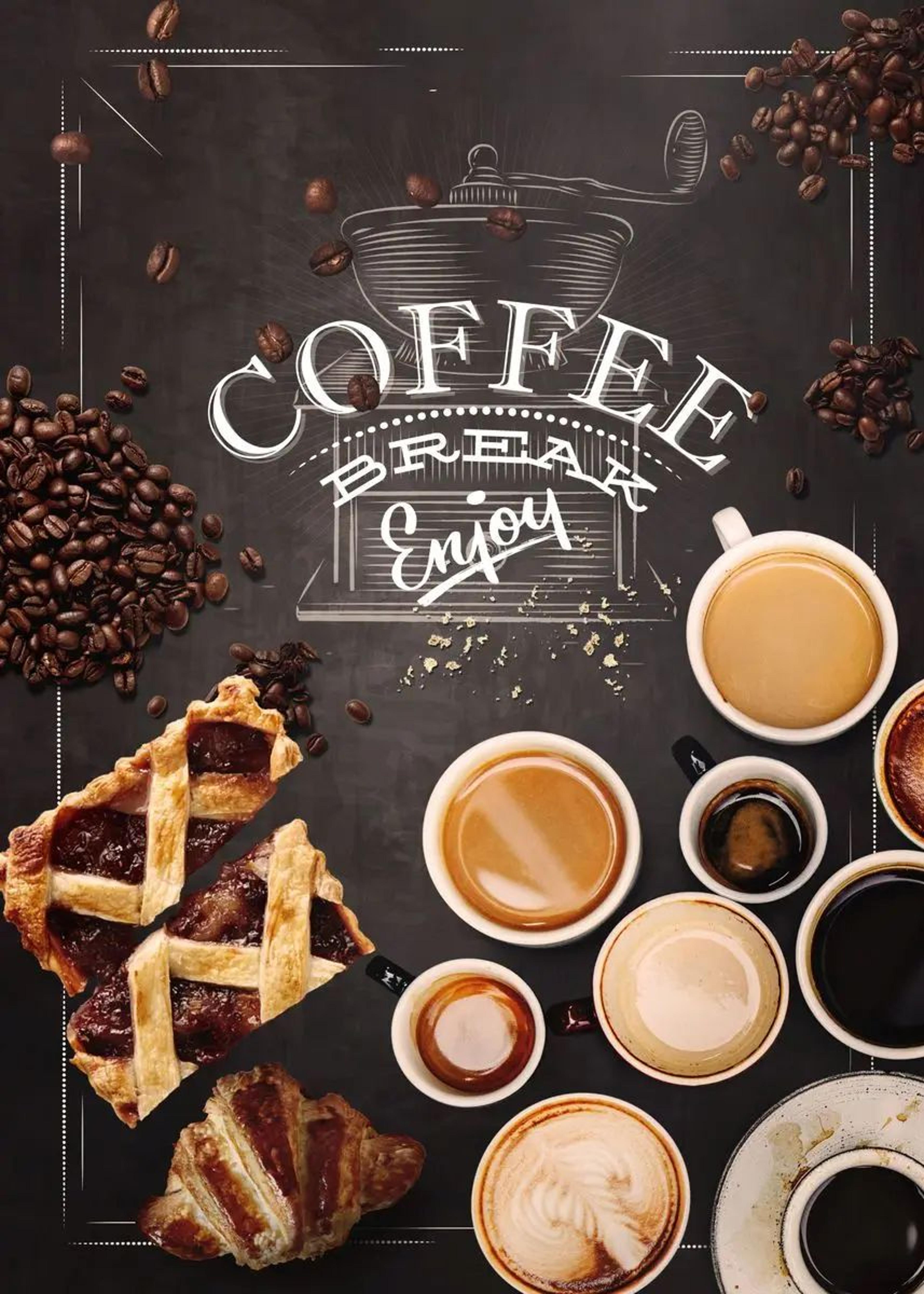 Coffee Cup Wall Art Nordic Cafe Canvas Poster Kitchen Bakery Decor 15
