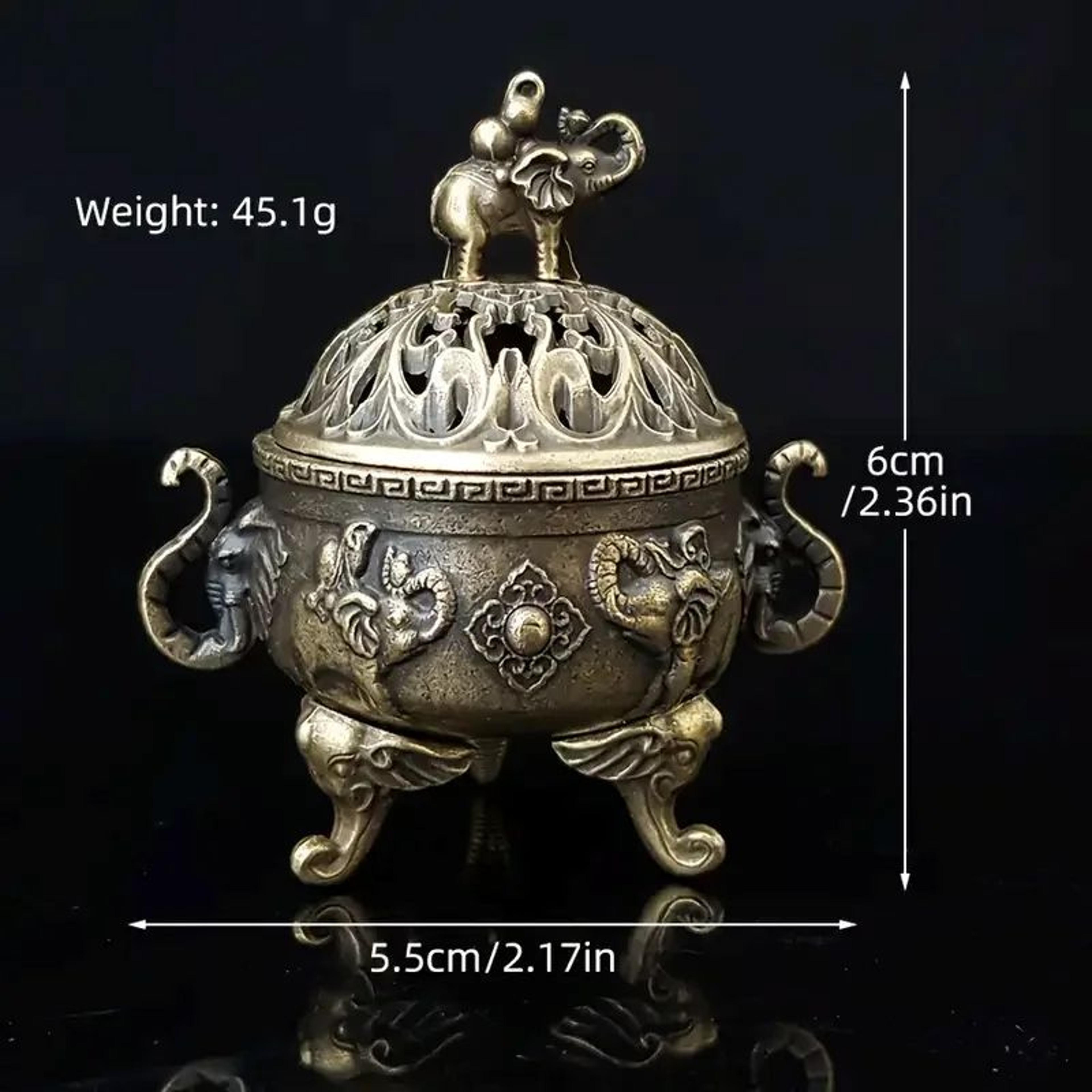 Elephant Incense Burner Metal Aromatherapy Holder Meditation Home Decor 1