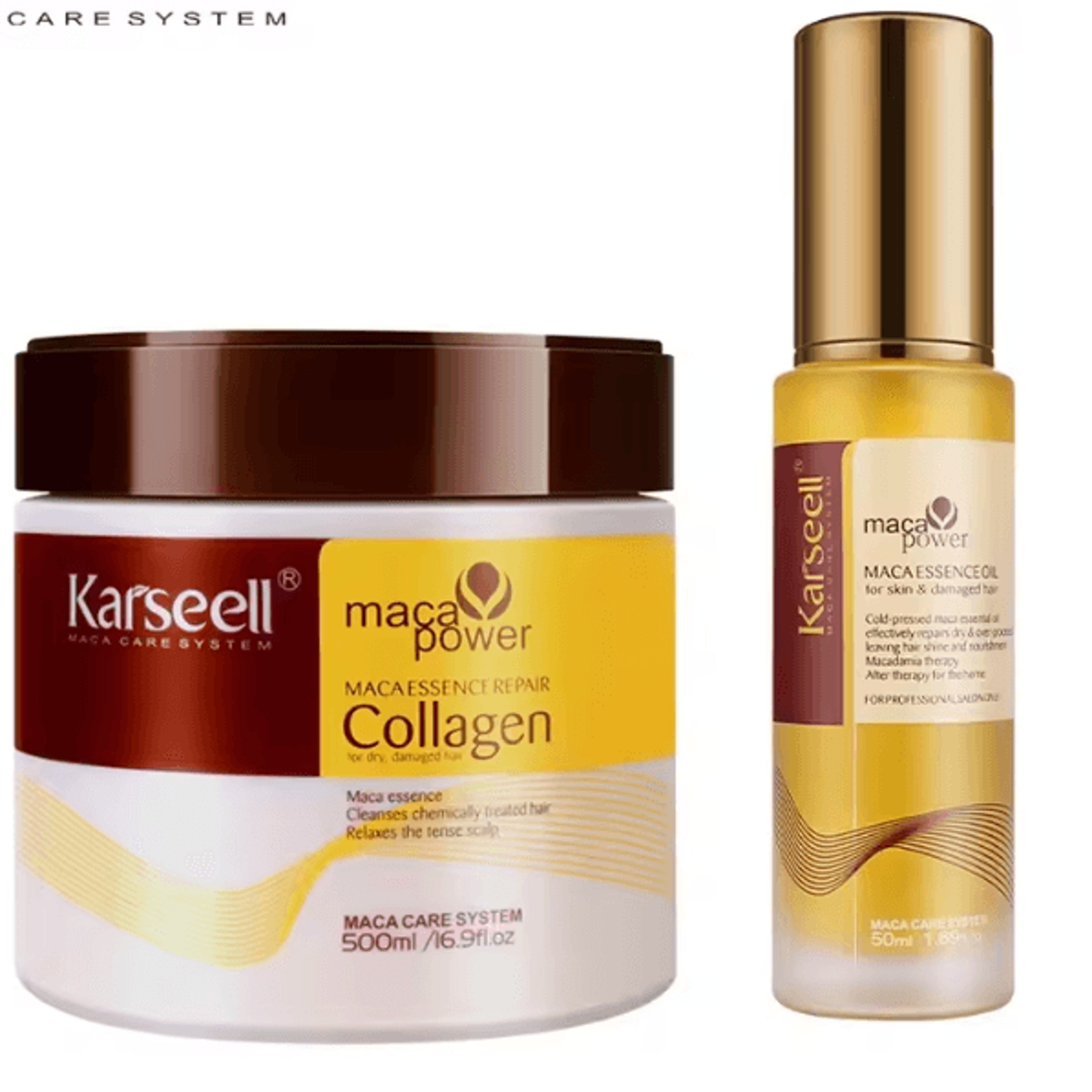 collagen hair repair mask & argan oil hair serum set for dry damaged hair