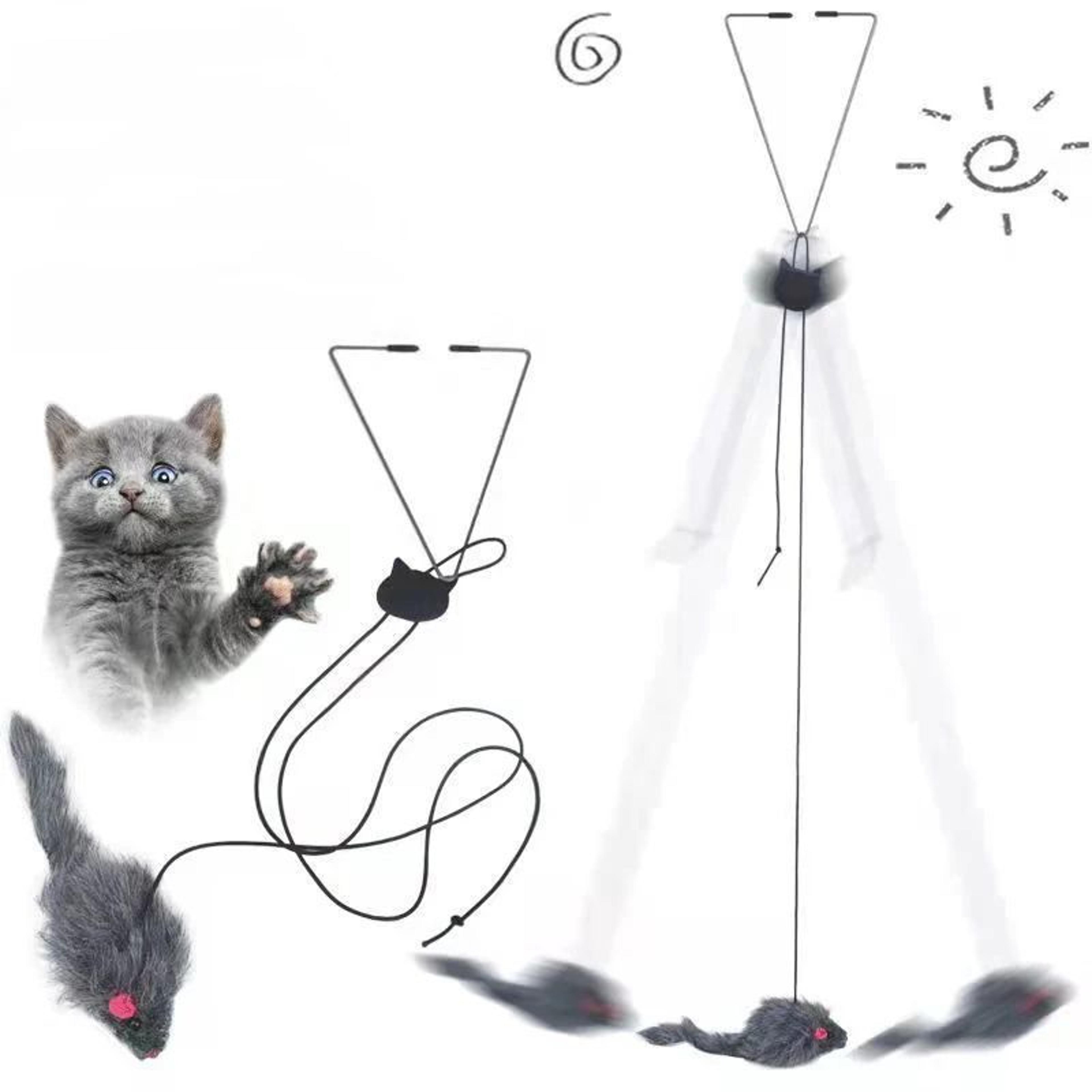 Interactive Hanging Cat Mouse Toy With Door Clip 3
