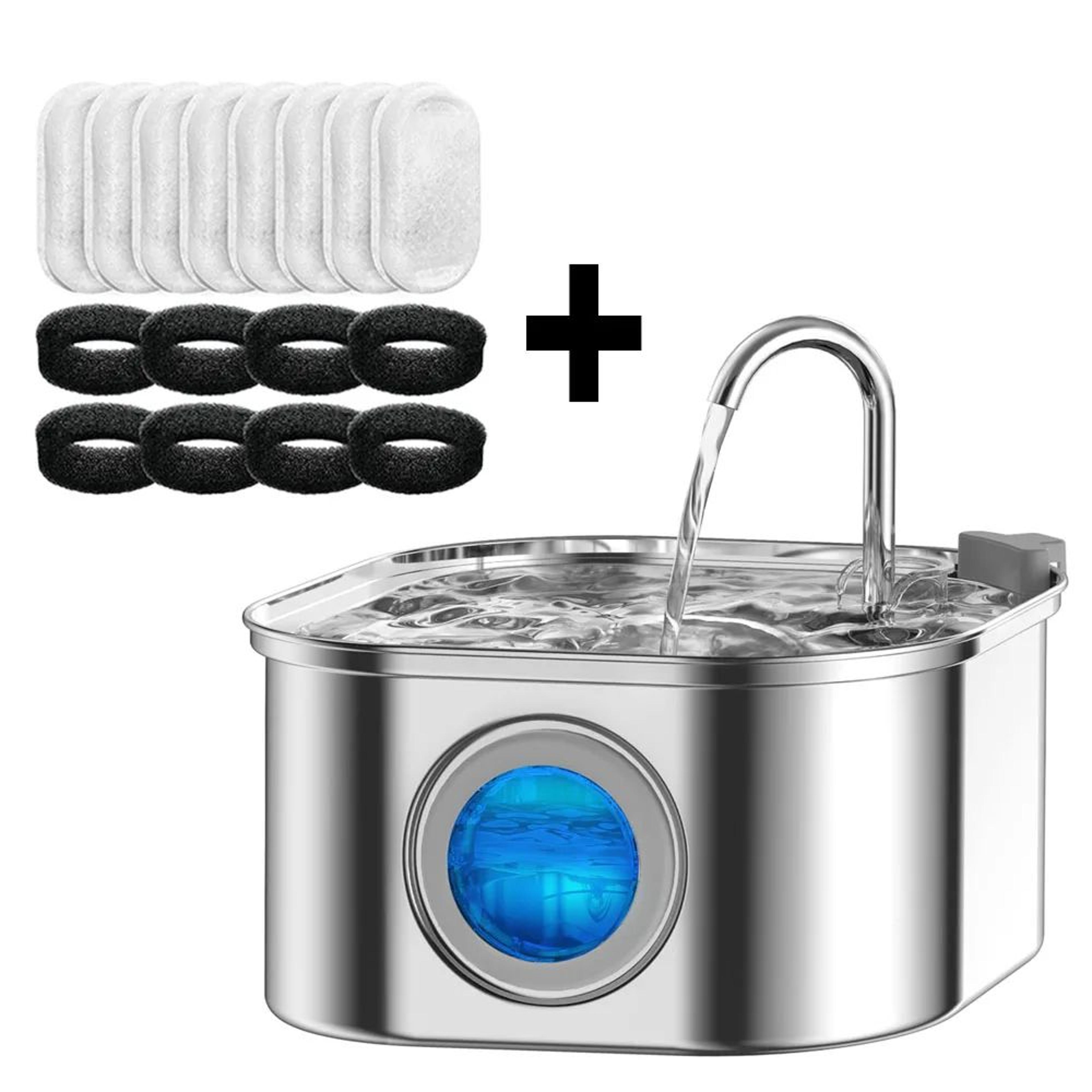 PureFlow Stainless Steel Cat Water Fountain With Smart Sensor 7